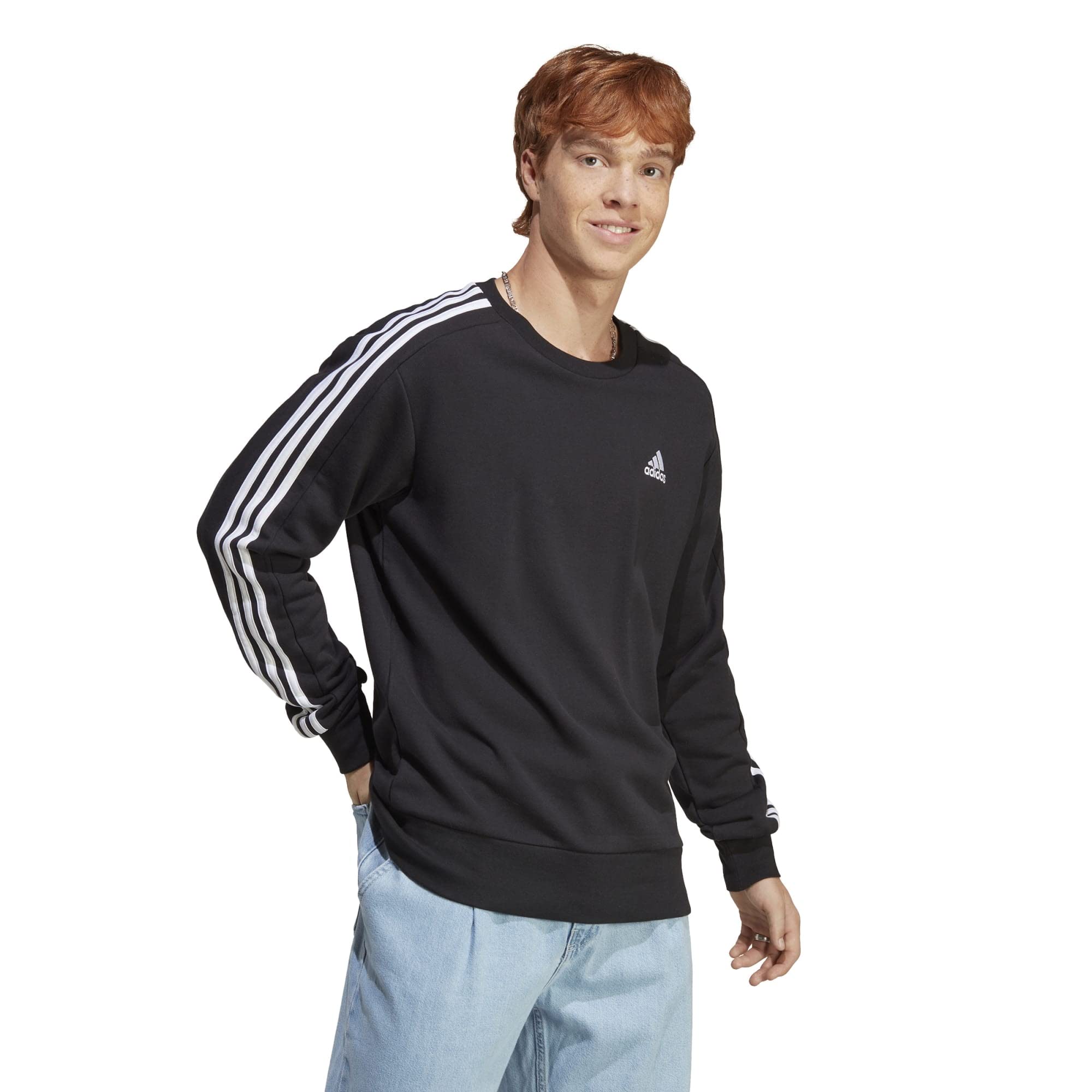adidas M 3s Ft Swt, Sudadera, Hombre, Negro, L