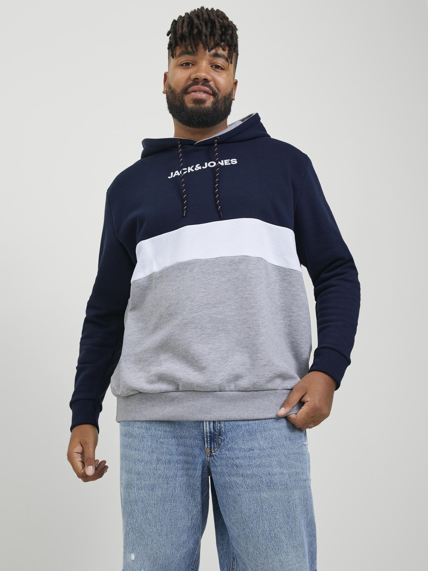 Bestseller A/S Jjereid Blocking Sweat Hood Noos Pls Sudadera con Capucha para Hombre