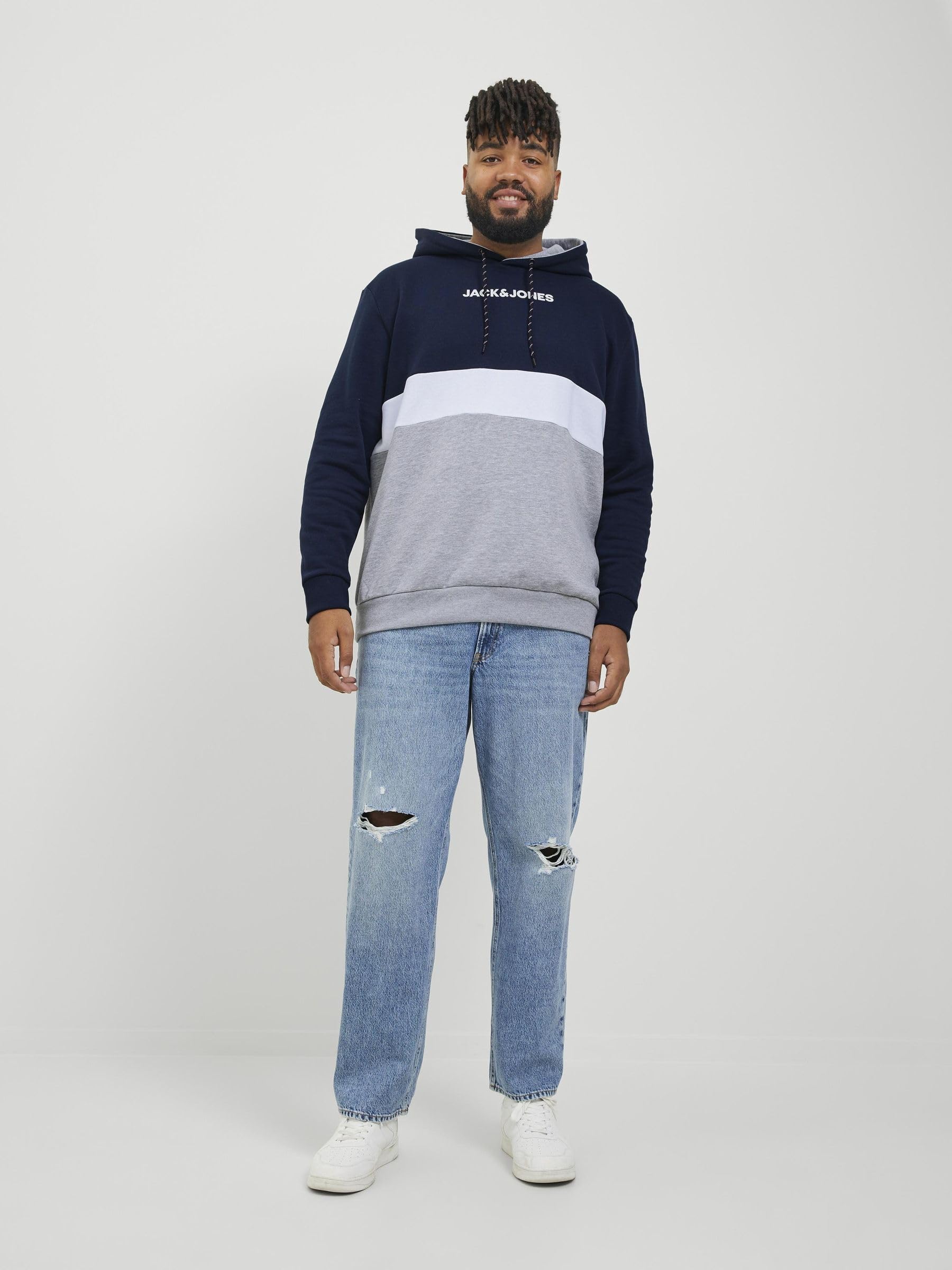 Bestseller A/S Jjereid Blocking Sweat Hood Noos Pls Sudadera con Capucha para Hombre