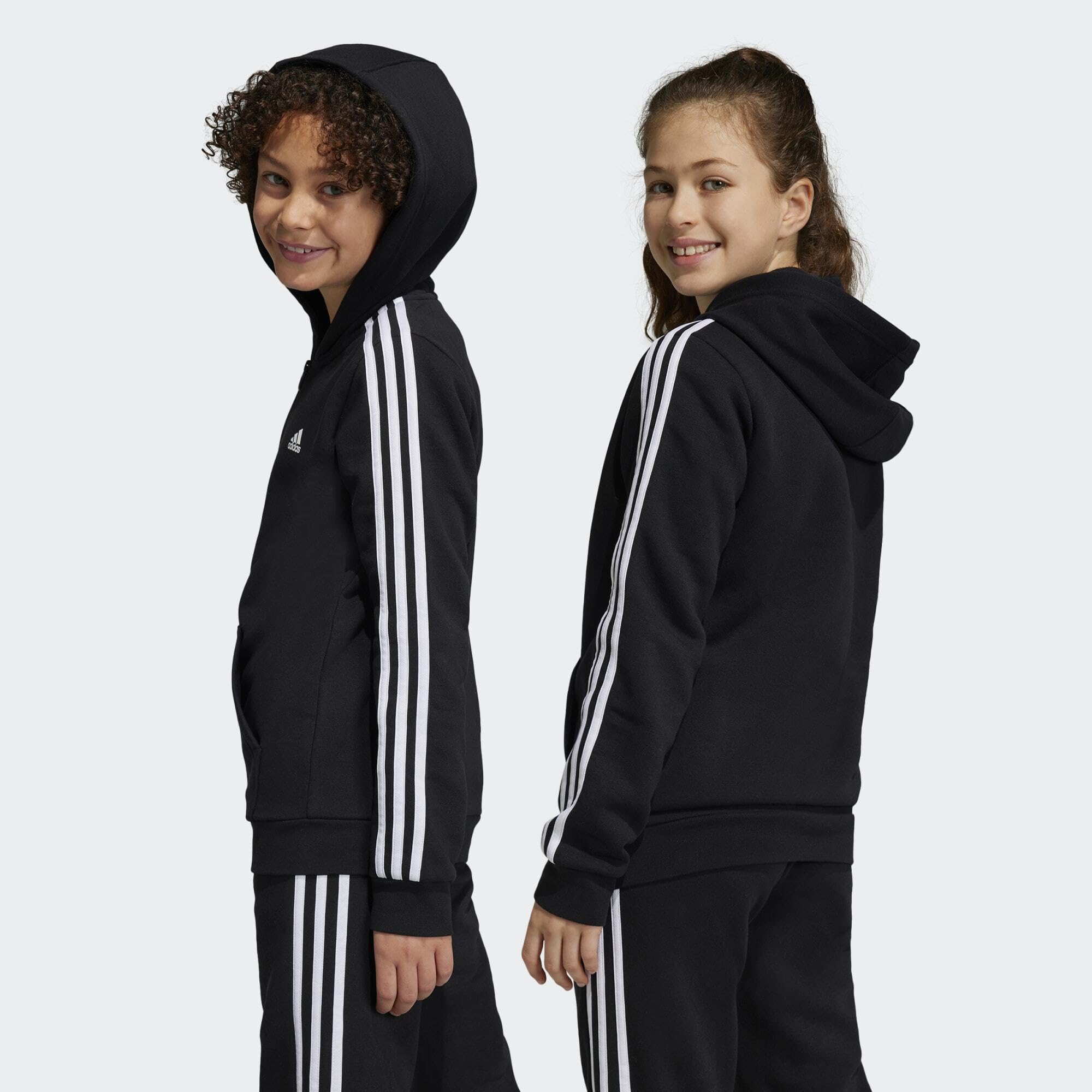 adidas Essentials 3-Stripes Fleece Full-Zip Hoodie Sudadera Unisex niños