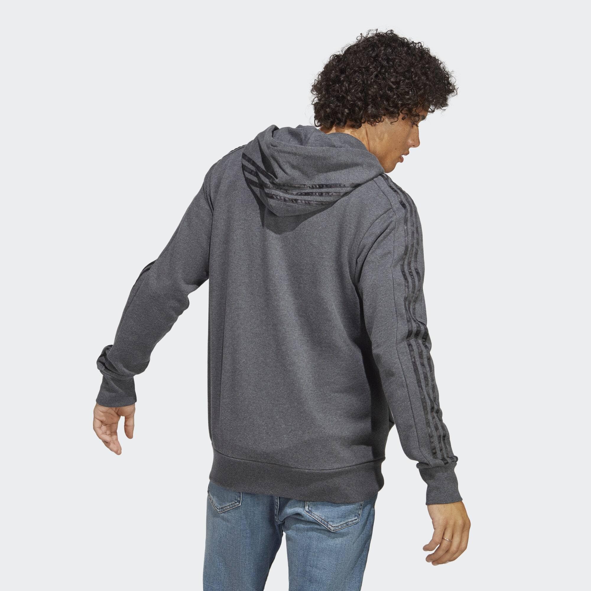 adidas Essentials French Terry 3-Stripes Full-Zip Hoodie Top con Capucha Hombre