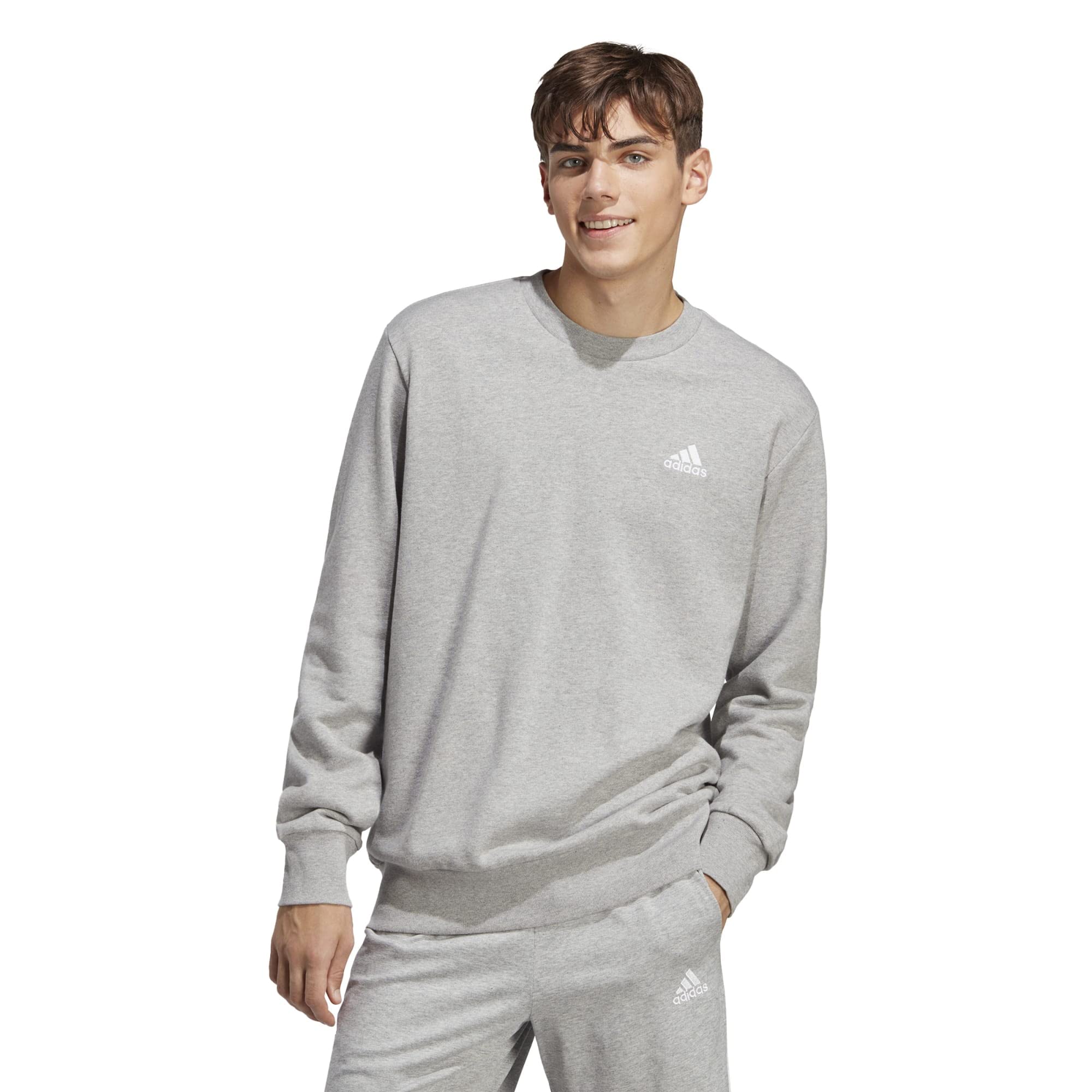 adidas Essentials French Terry Embroidered Small Logo Sweatshirt Sweatshirt Hombre (Pack de 1)