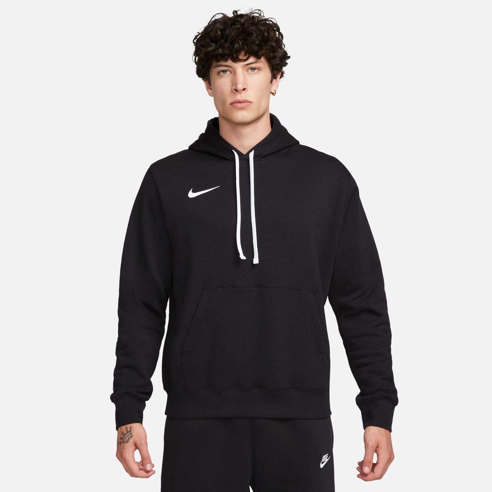 Nike CW6894 M NK FLC PARK20 PO Hoodie Sweatshirt Men's Black/White/White S