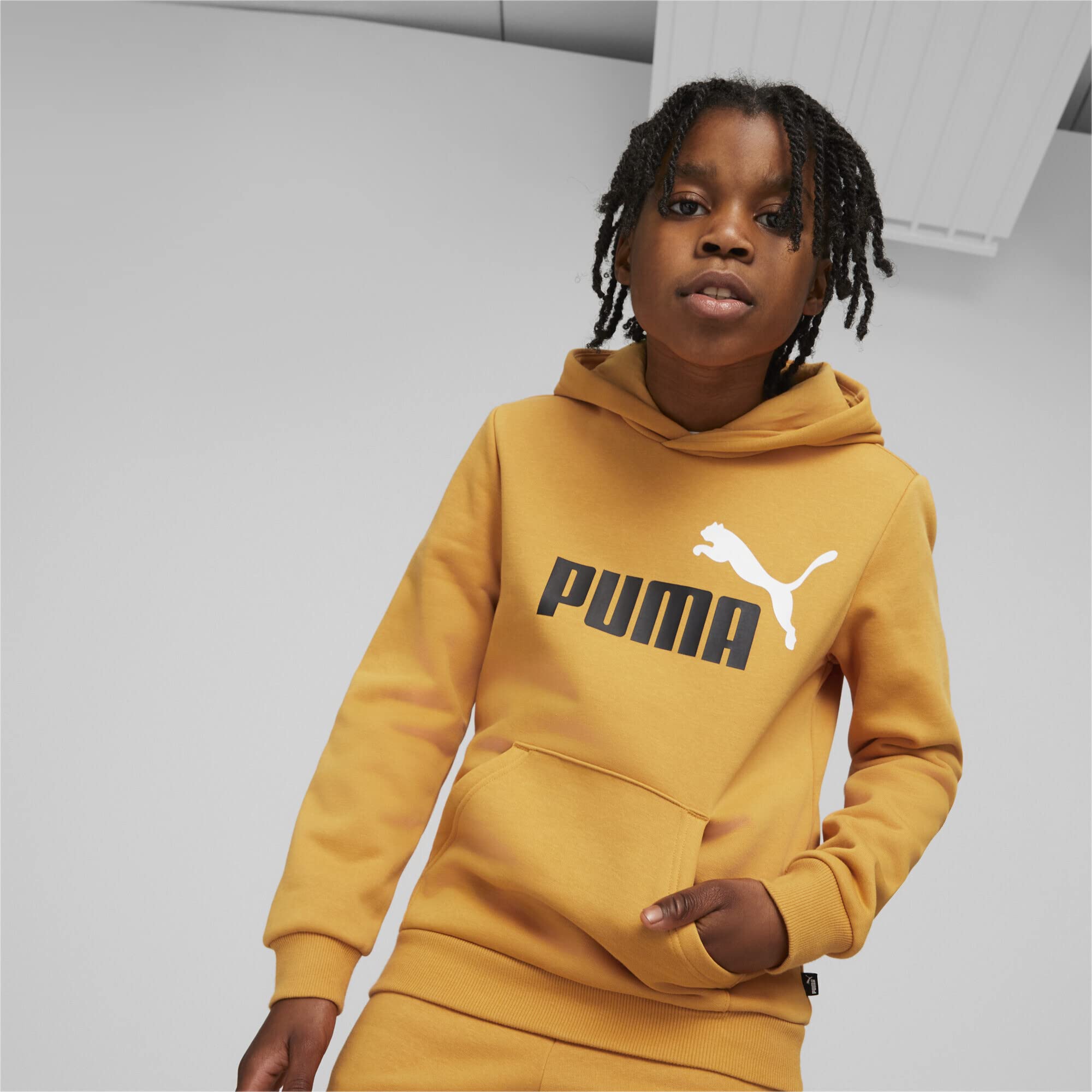 PUMA ESS Block-Sudadera con Capucha FL B Sudor para Niños