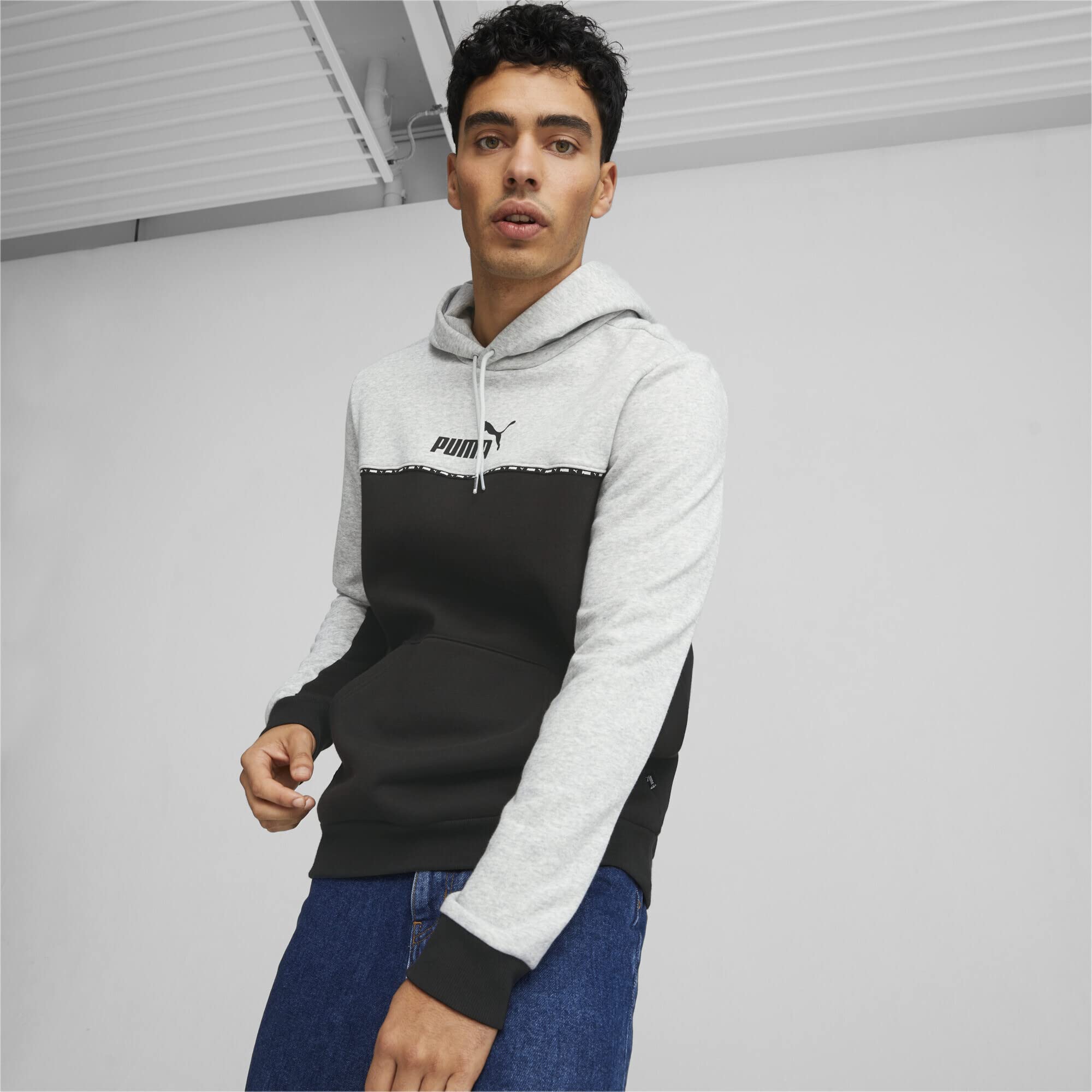 PUMA ESS Block X Tape Sudadera con Capucha FL Sudor para Hombre