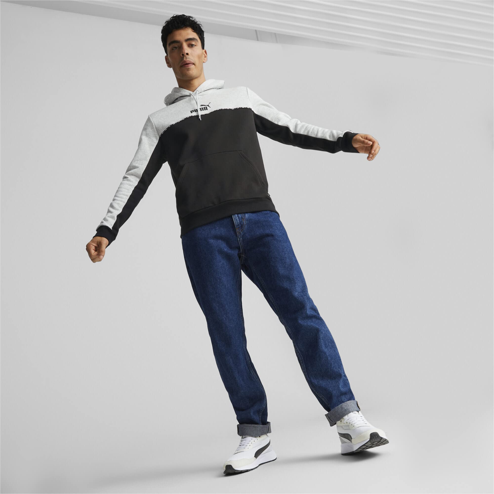PUMA ESS Block X Tape Sudadera con Capucha FL Sudor para Hombre