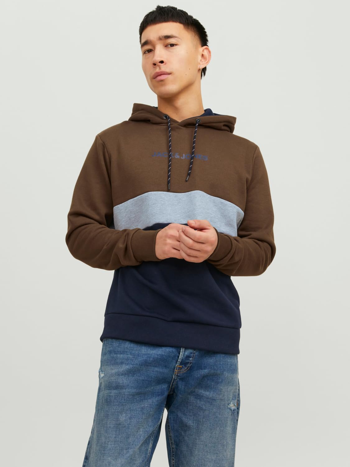JACK & JONES Jjereid Blocking Sweat Hood Noos-Sudadera con Capucha Hombre