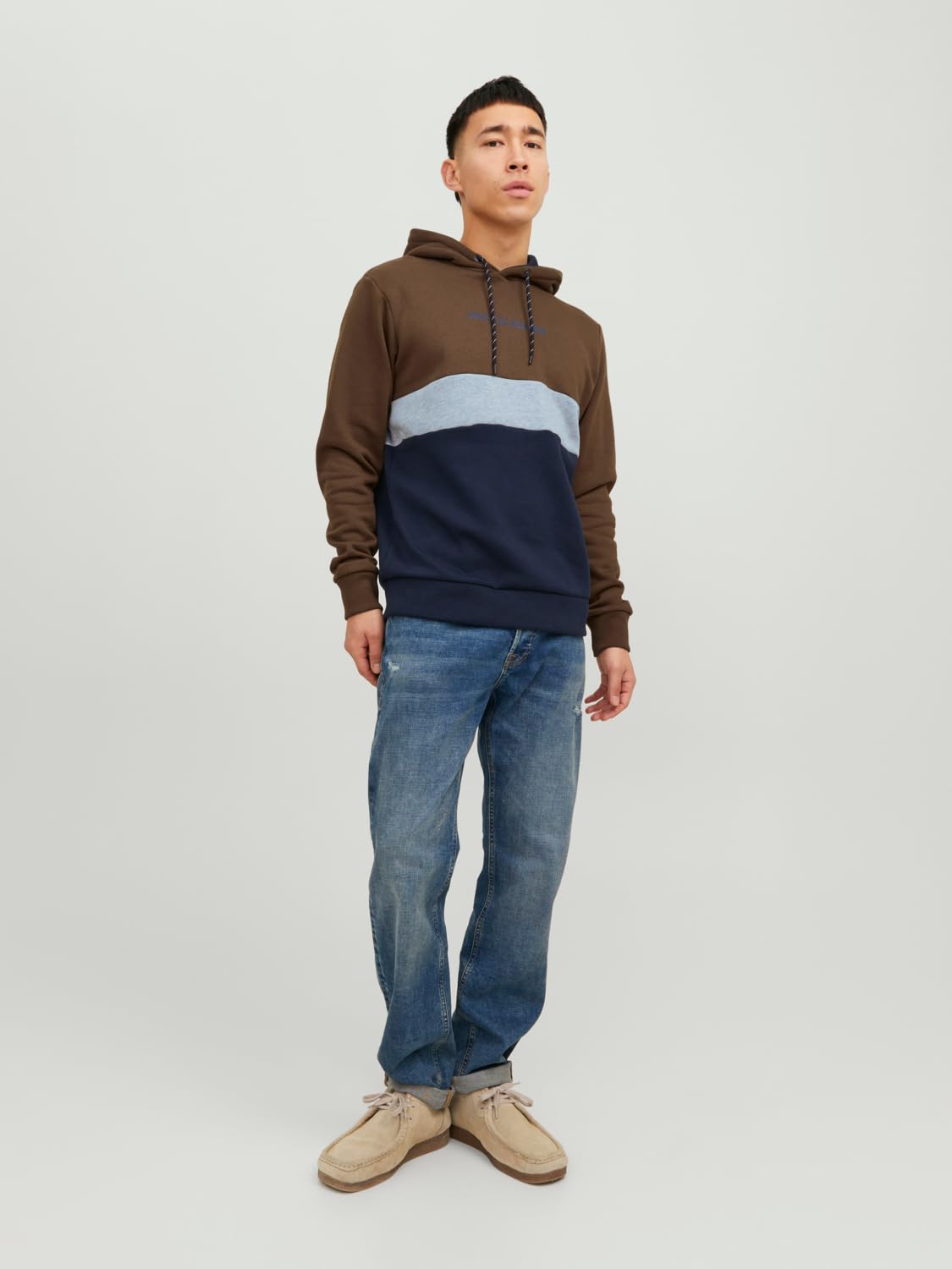 JACK & JONES Jjereid Blocking Sweat Hood Noos-Sudadera con Capucha Hombre