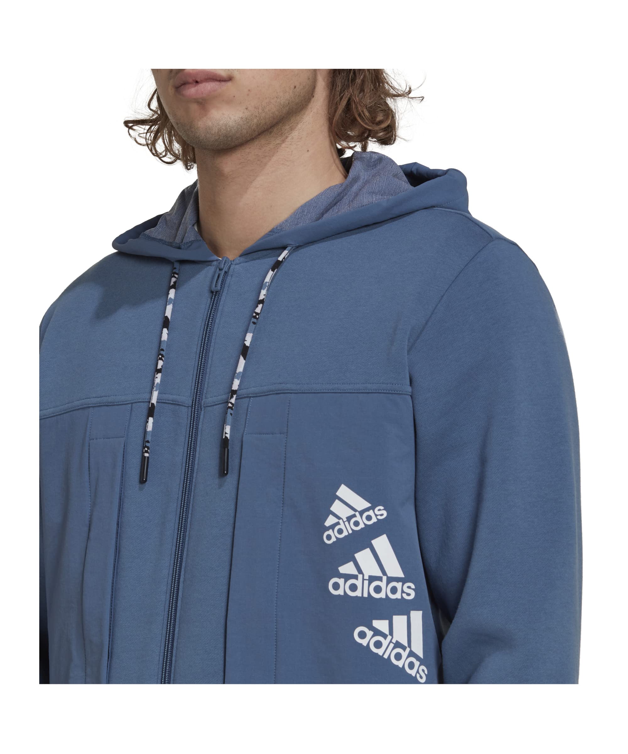 adidas M Q4 Bl FZ HD Sudadera con Capucha Y Cremallera Hombre