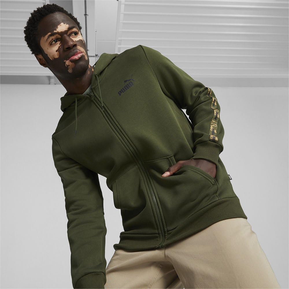 PUMA ESS Tape Camo Full-Zip Hoodie FL Sudadera Unisex Adulto