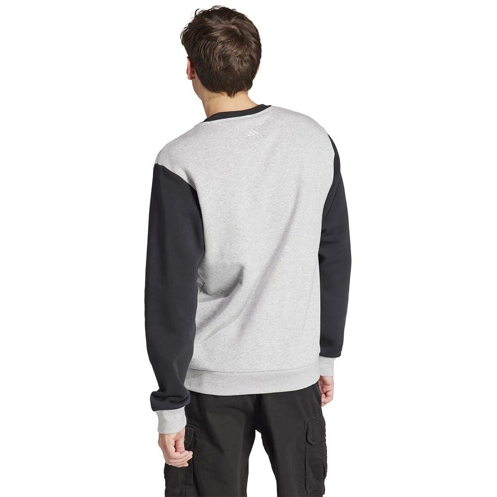 adidas Essentials Fleece Big Logo Sweatshirt Sudadera, Medium Grey Heather/Black, M Men's