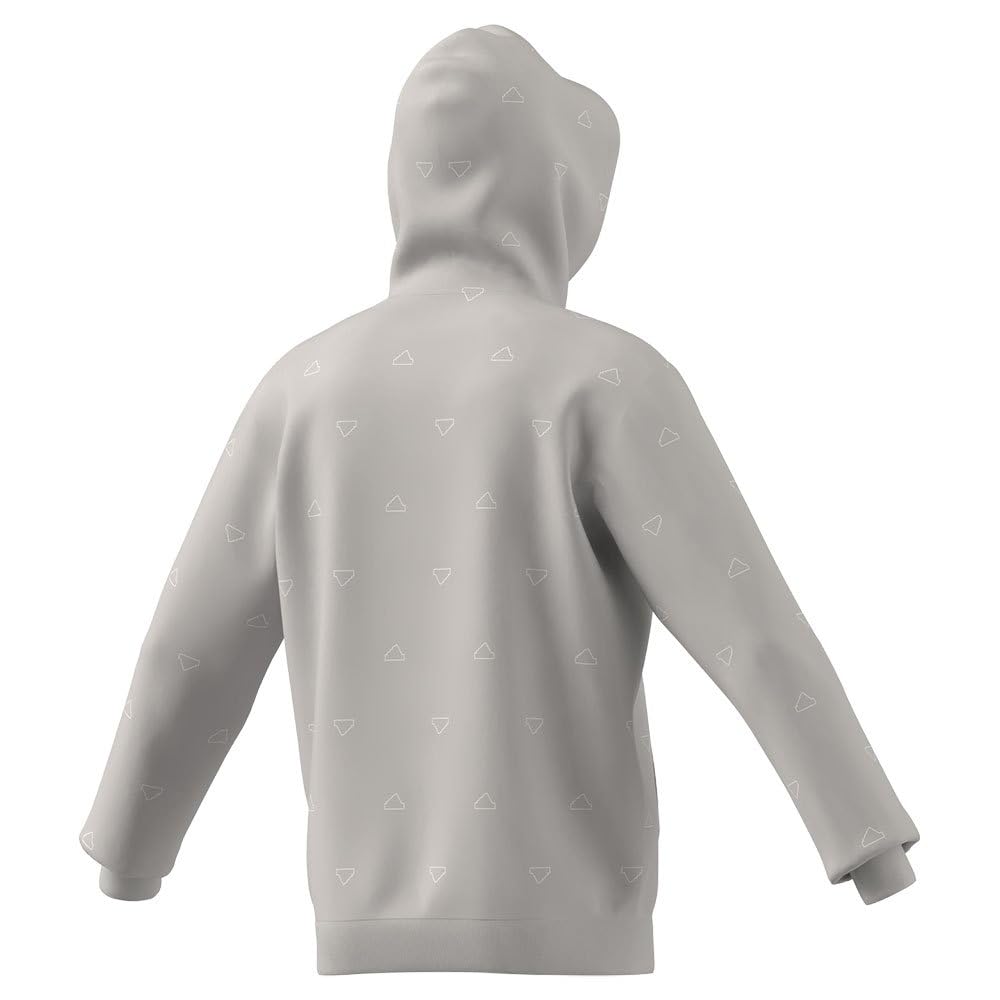 adidas Seasonal Essentials Monogram Graphic Hoodie Sudadera, Grey Two, M Men's