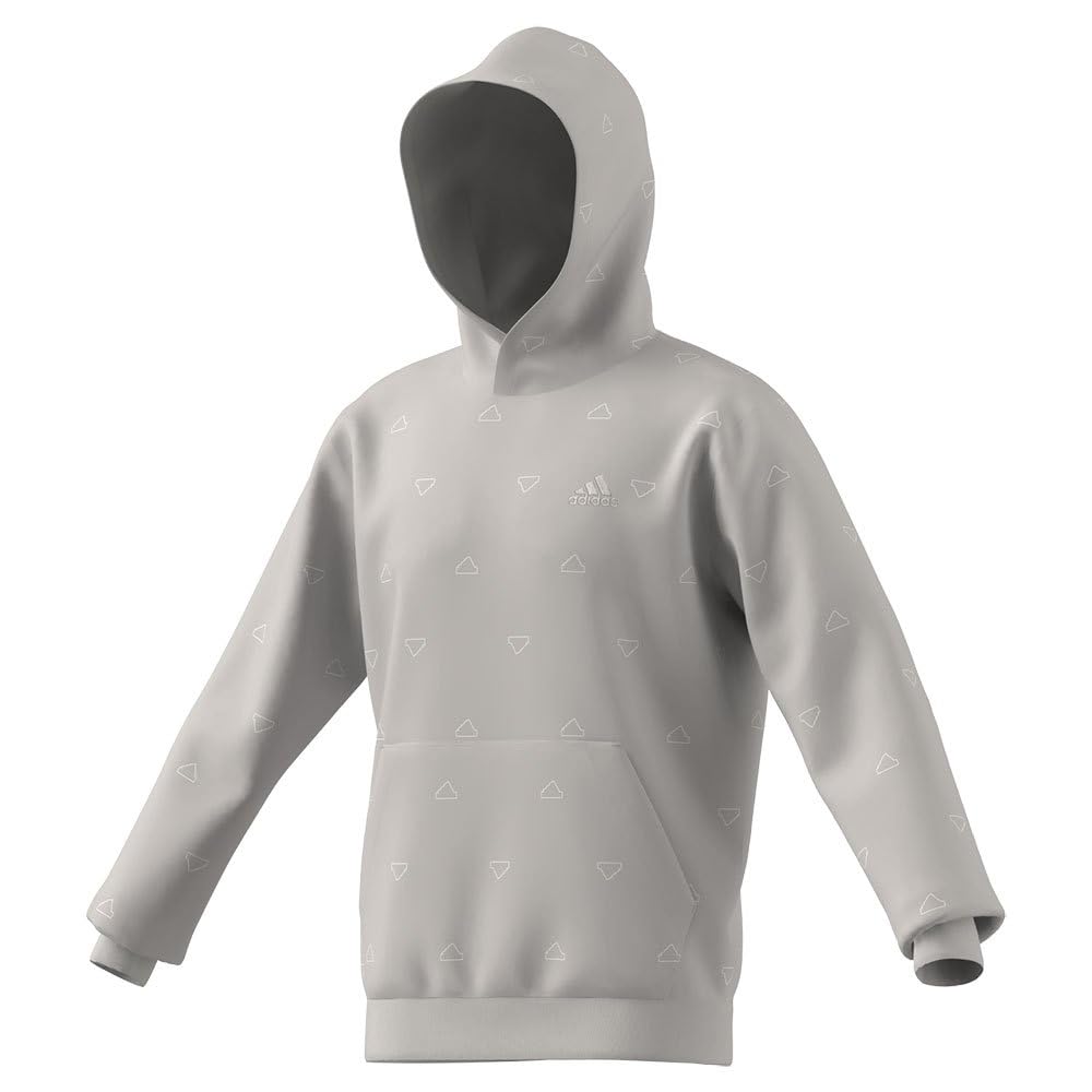 adidas Seasonal Essentials Monogram Graphic Hoodie Sudadera, Grey Two, M Men's