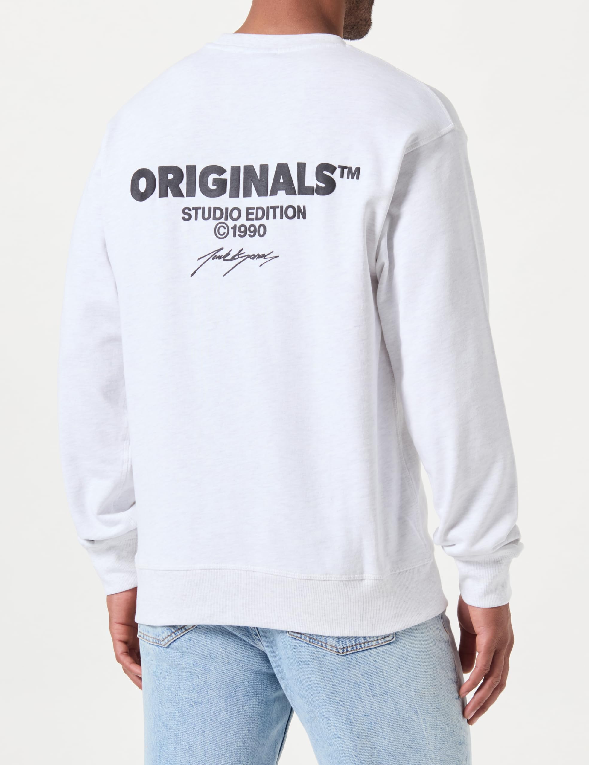 Jack & Jones Jorbora Branding-Sudadera con Cuello Redondo, Color Negro Hombre