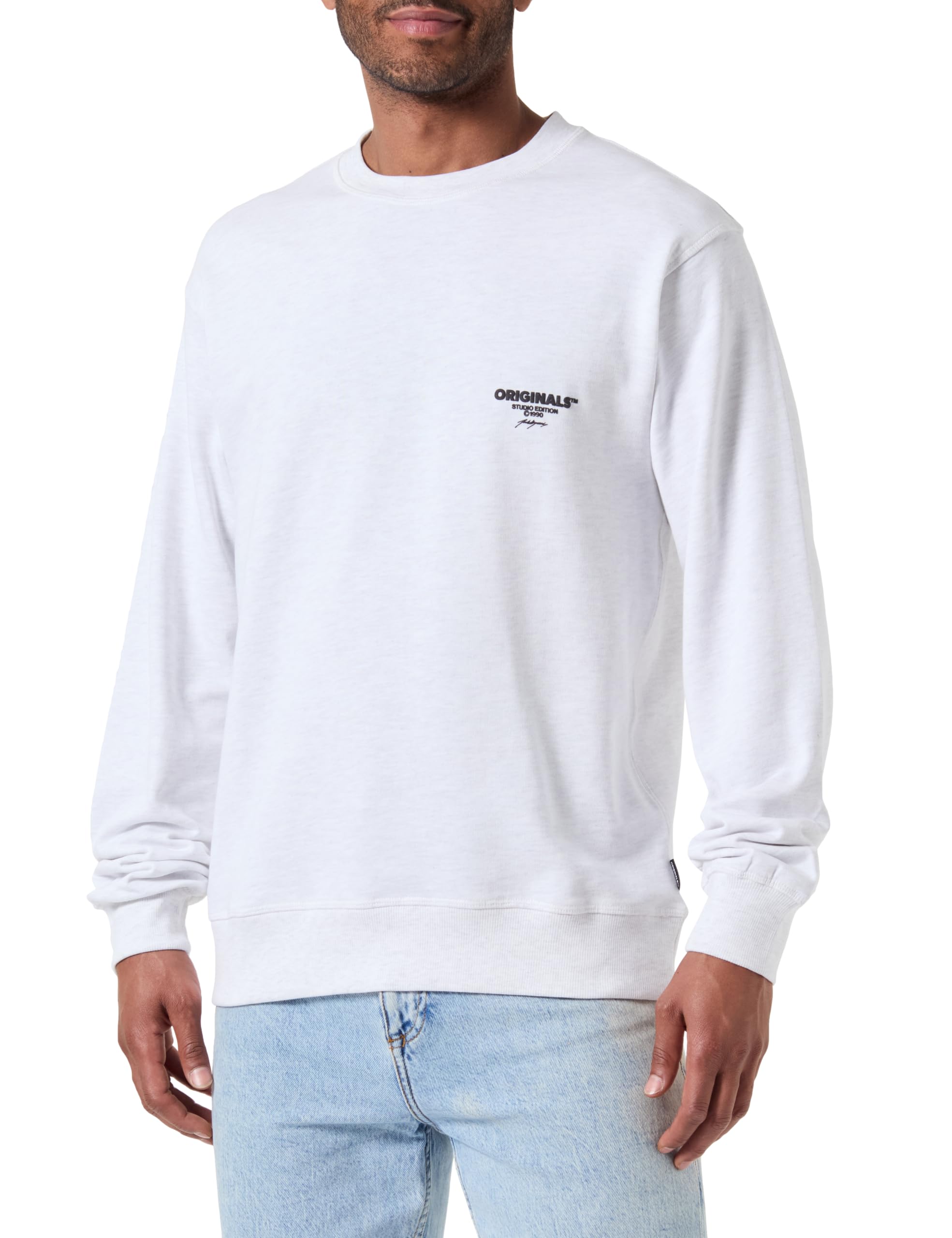 Jack & Jones Jorbora Branding-Sudadera con Cuello Redondo, Color Negro Hombre