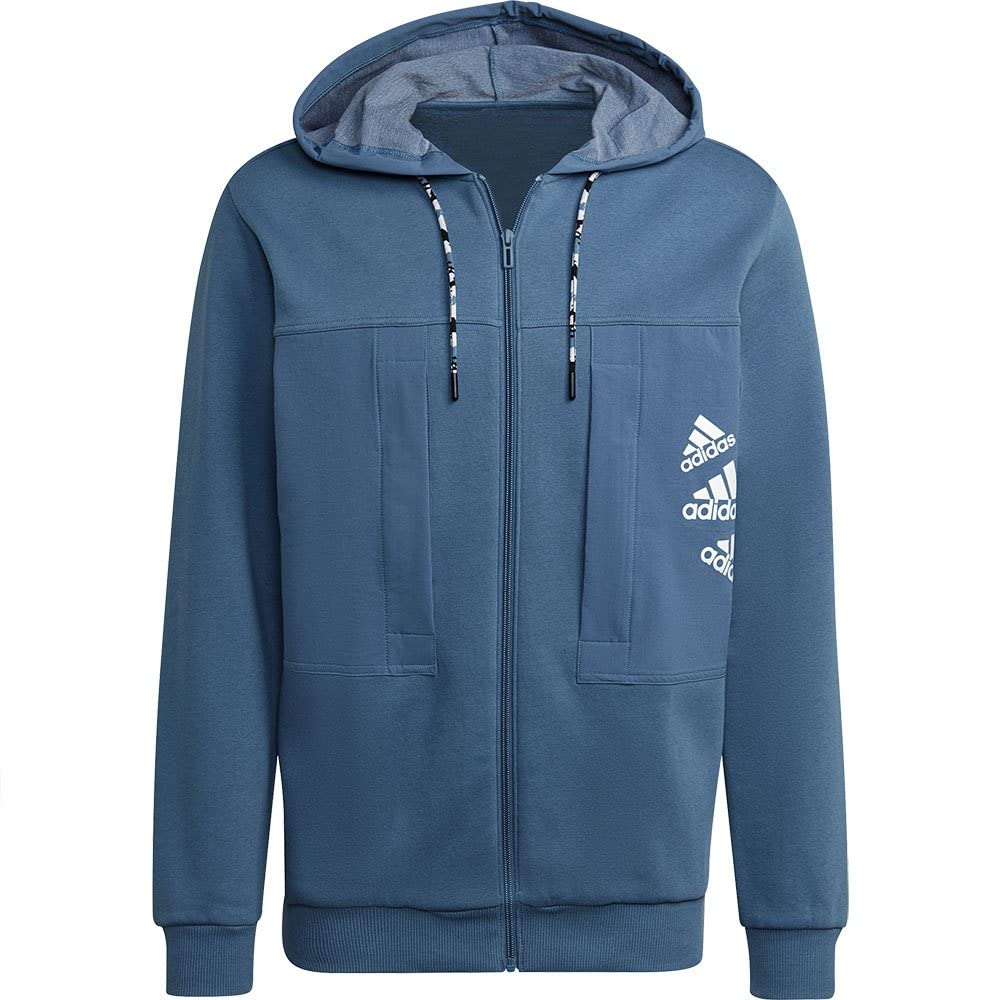 adidas M Q4 Bl FZ HD Sudadera con Capucha Y Cremallera Hombre