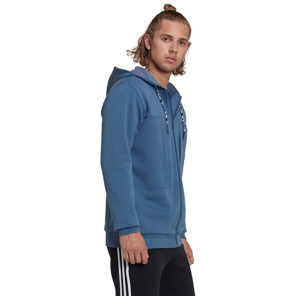 adidas M Q4 Bl FZ HD Sudadera con Capucha Y Cremallera Hombre
