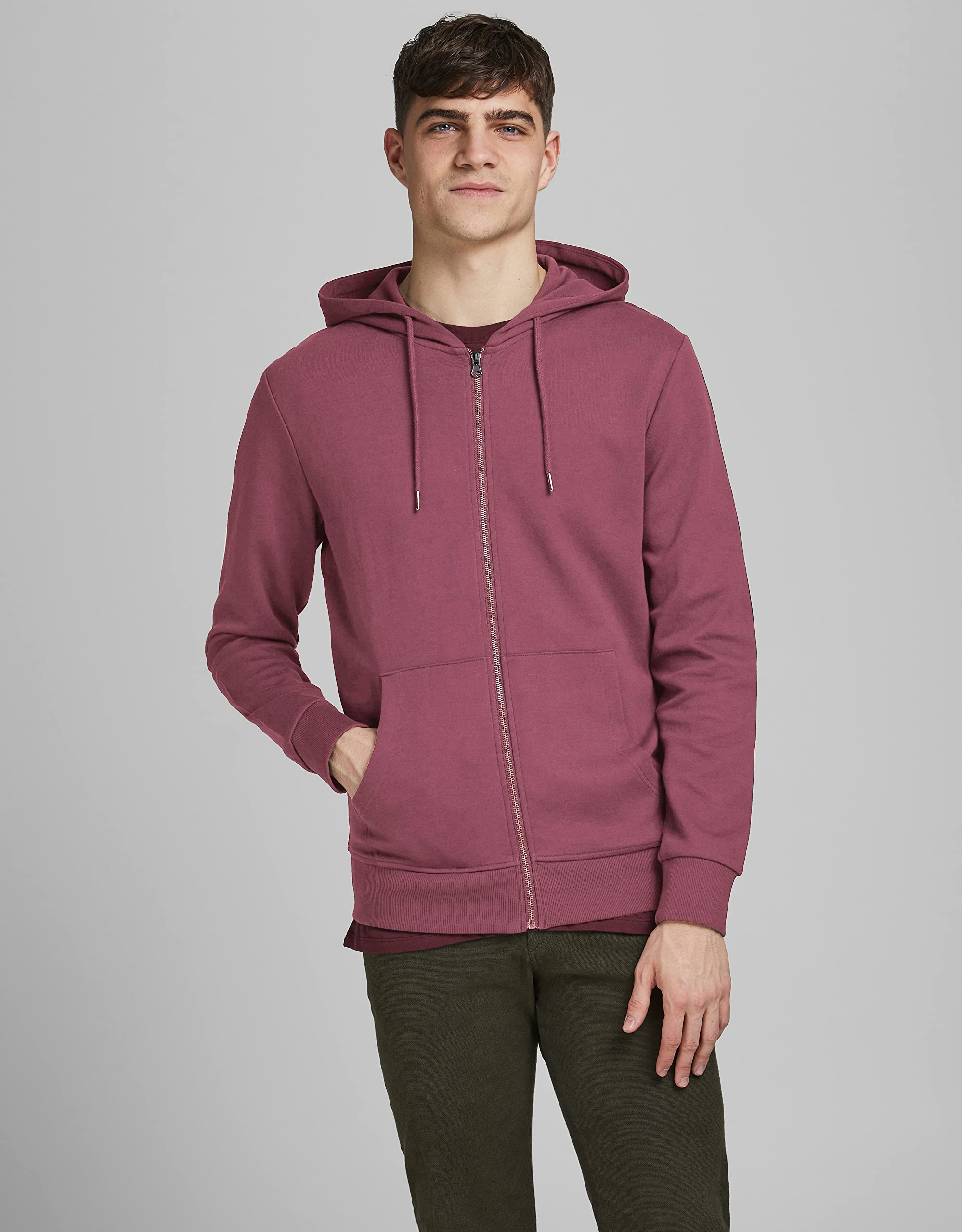 Jack & Jones Jjebasic Sweat Zip Hood Noos Sudadera con Capucha de Deporte para Hombre