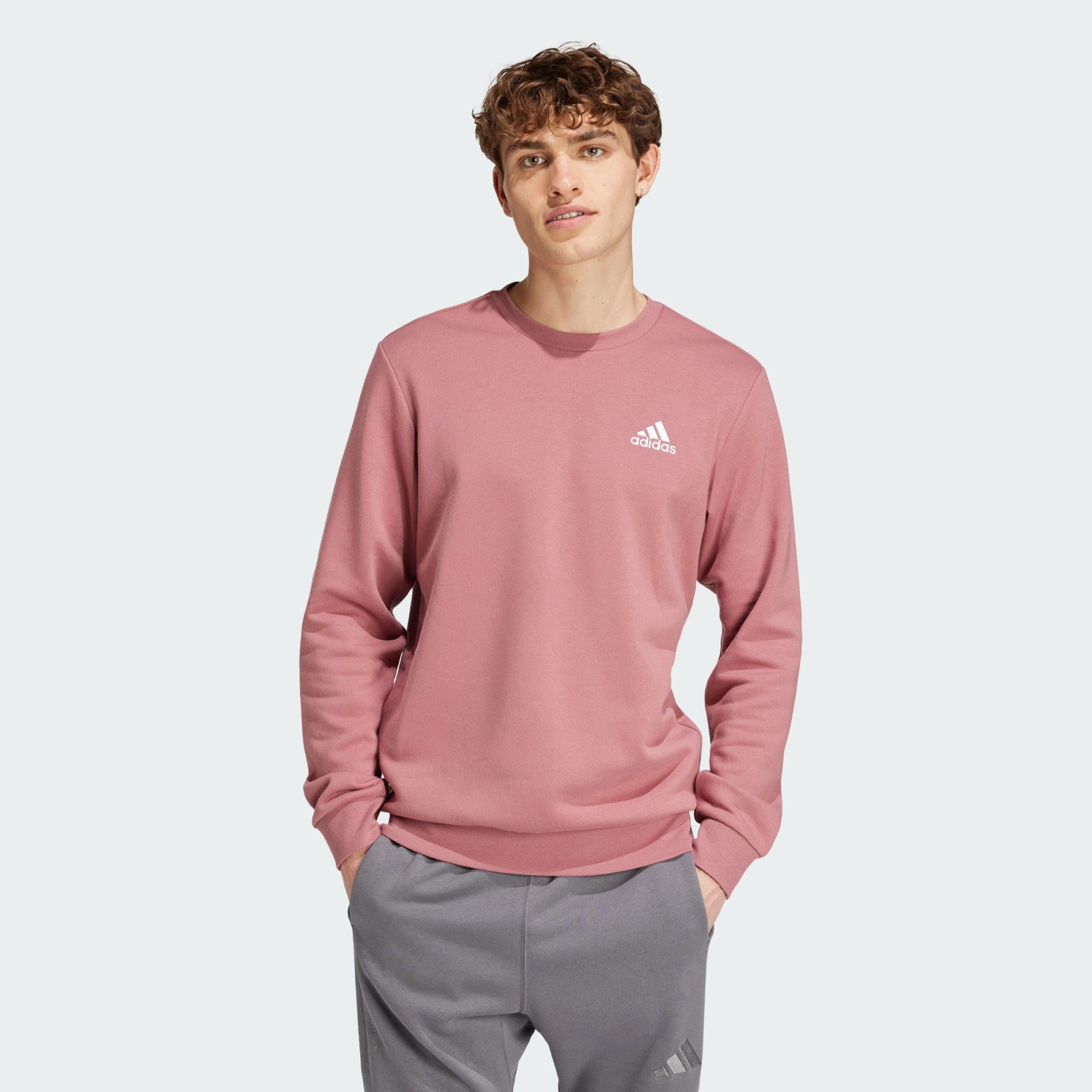 adidas Feelcozy Essentials Fleece Sweatshirt Sudadera de Manga Larga para Hombre
