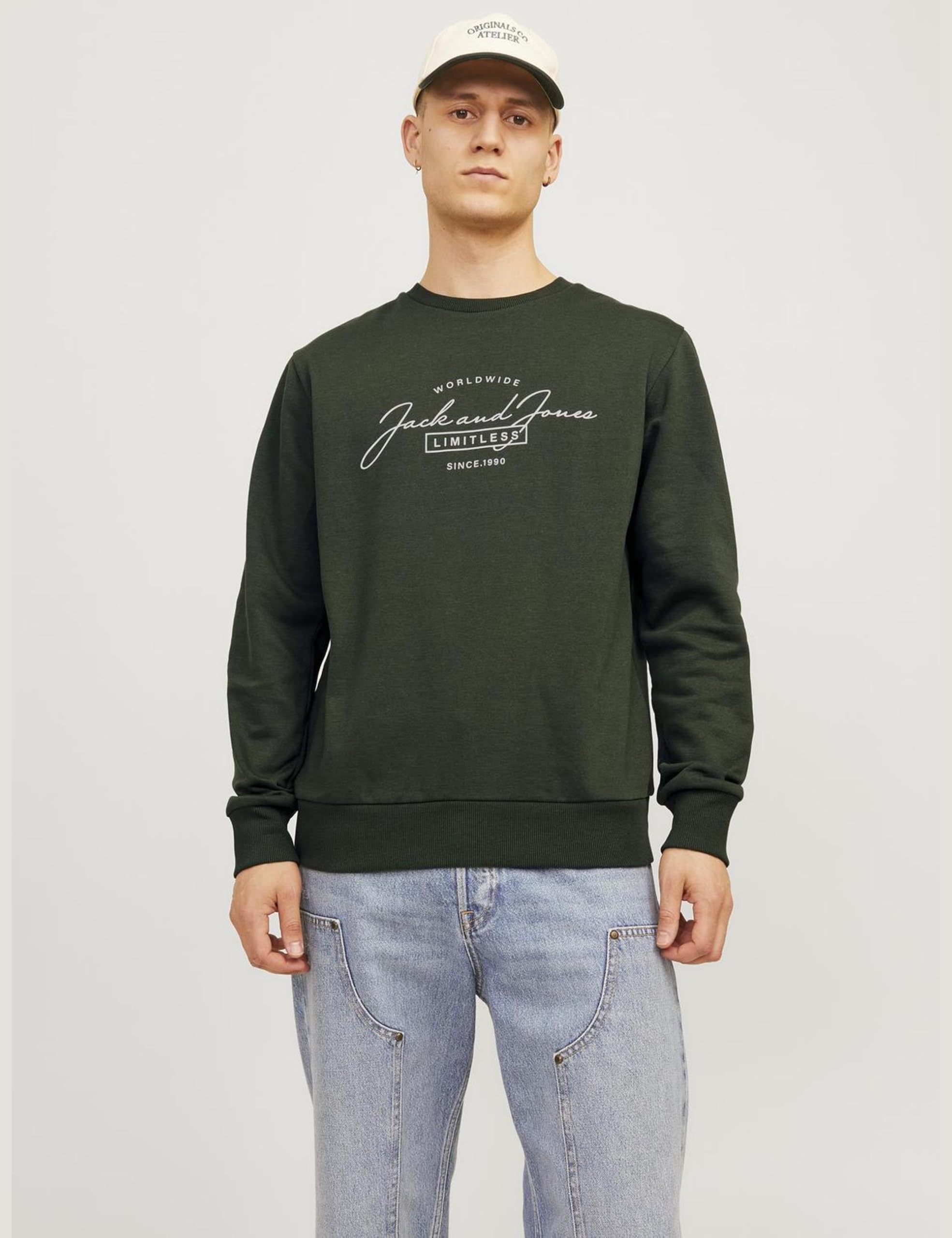 Jack & Jones Jjferris-Sudadera con Cuello Redondo Hombre