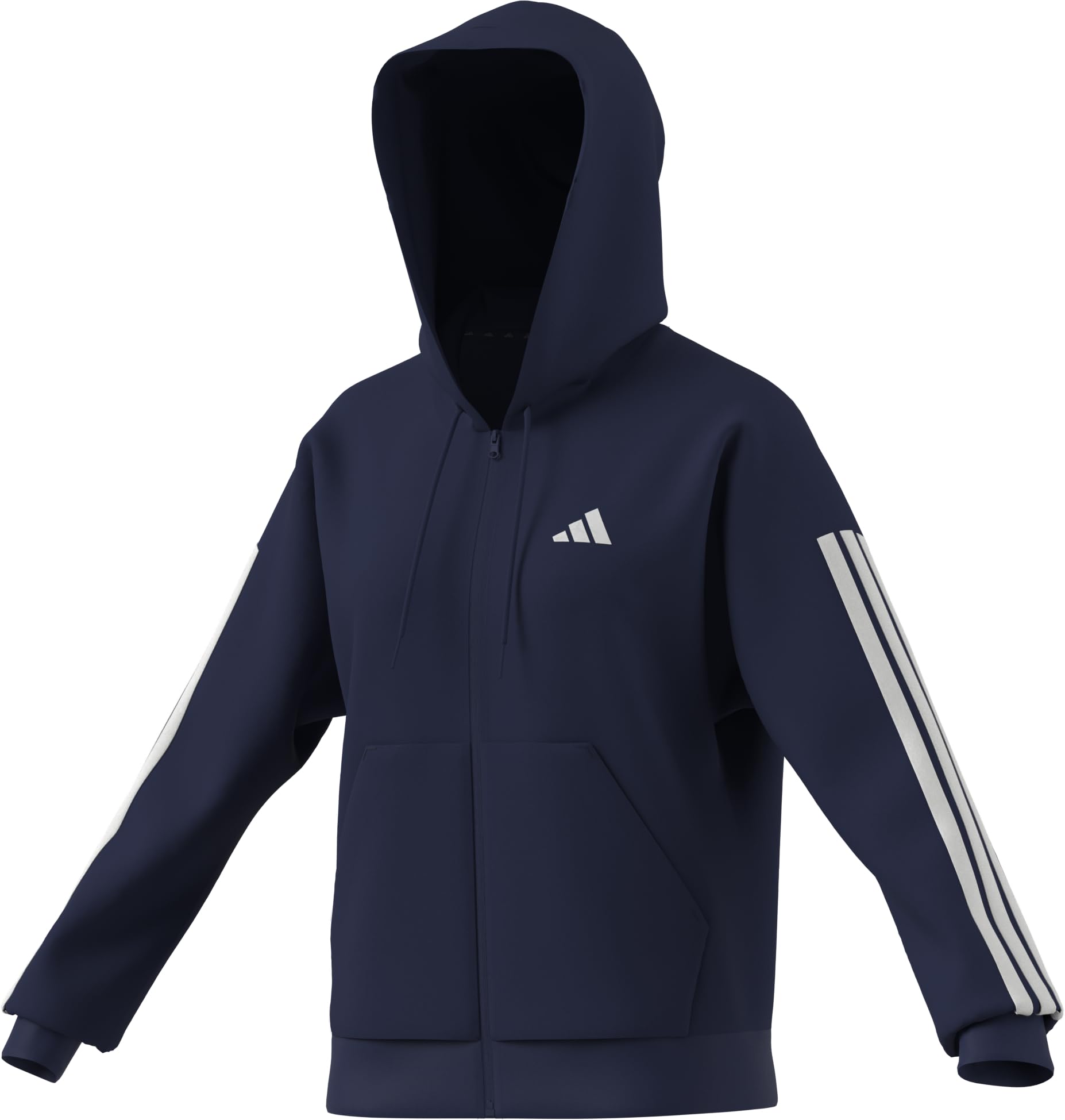 adidas Essentials 3-Stripes Full-Zip Fleece Hoodie Sudadera con Capucha Mujer (Pack de 1)