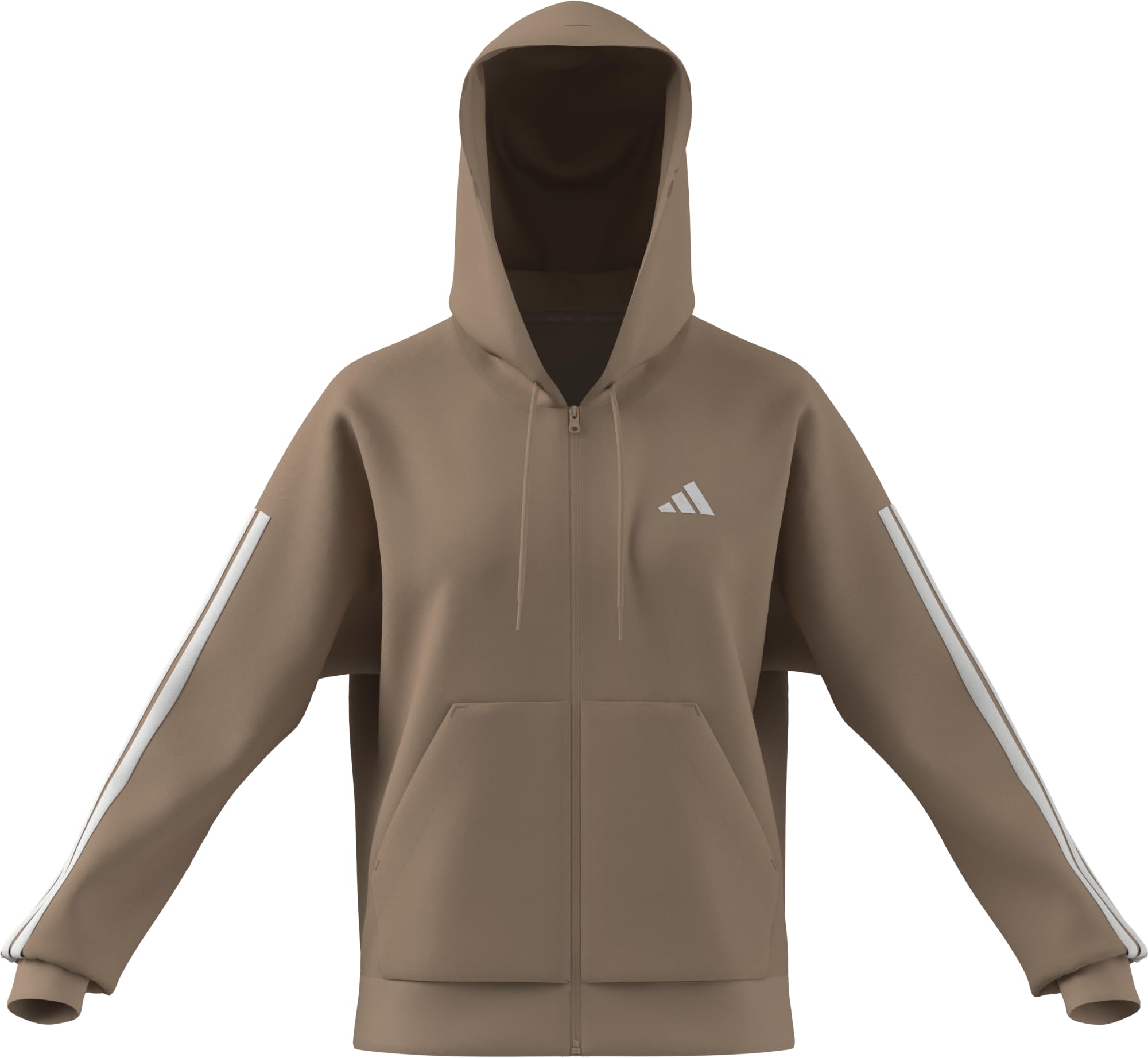 adidas Essentials 3-Stripes Full-Zip Fleece Hoodie Sudadera con Capucha Mujer (Pack de 1)