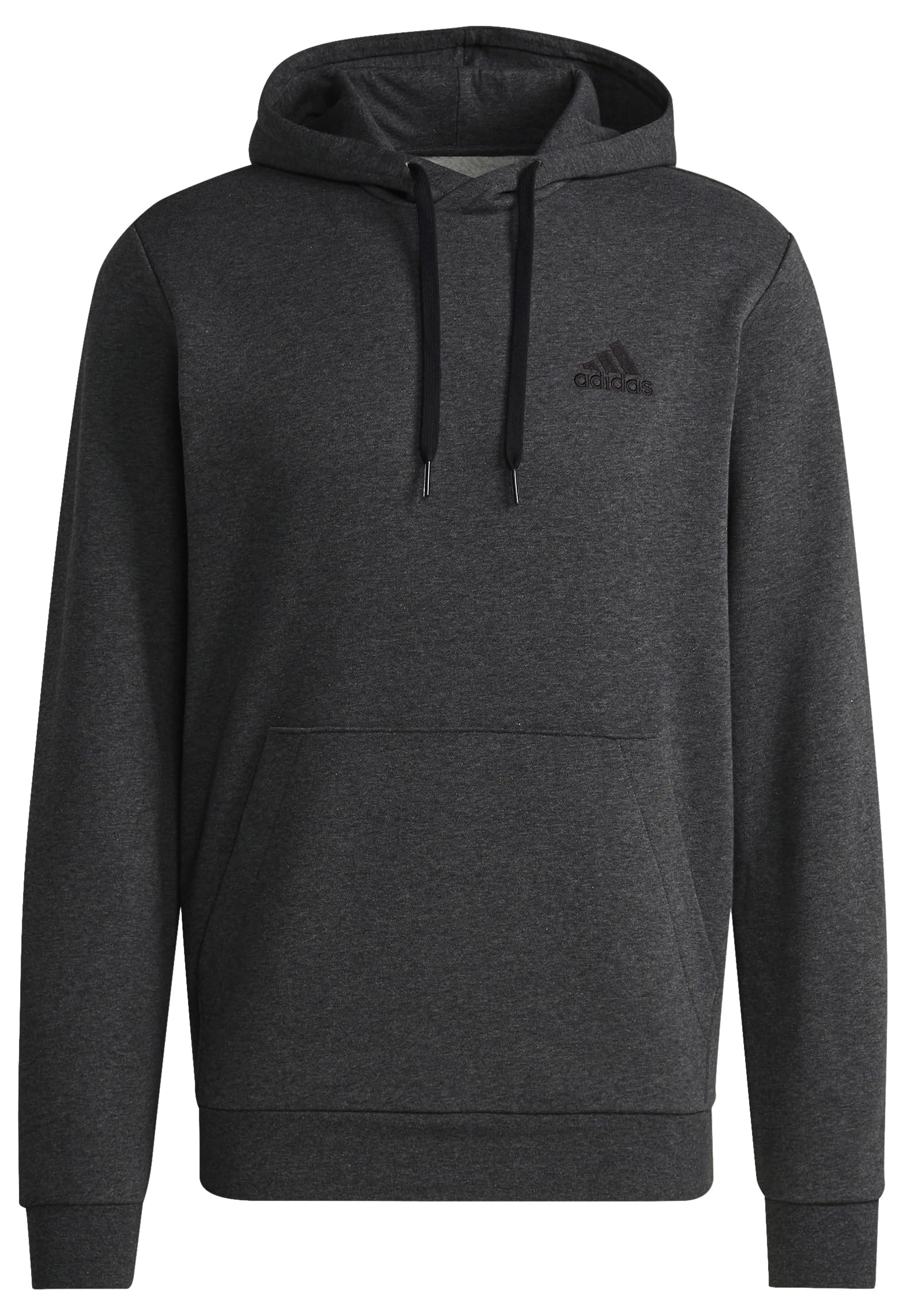 adidas Essentials Fleece Hoodie Sudadera con capucha, Dark Grey Heather/Black, M Hombre