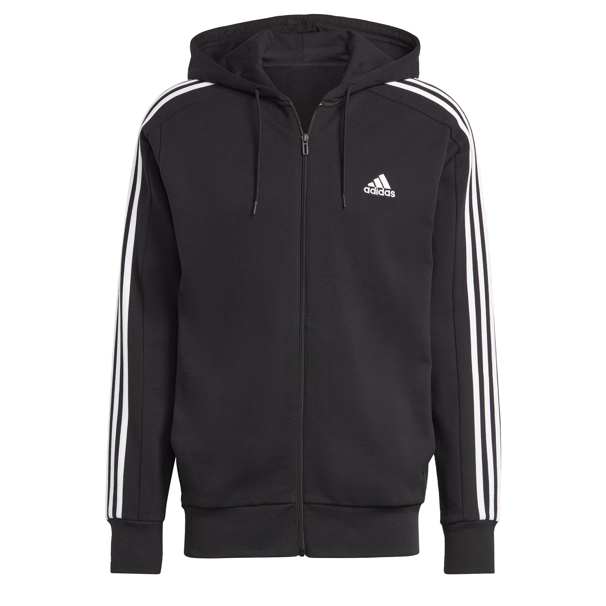 adidas Essentials French Terry 3-Stripes Full-Zip Hoodie Sudadera con Capucha Hombre (Pack de 1)