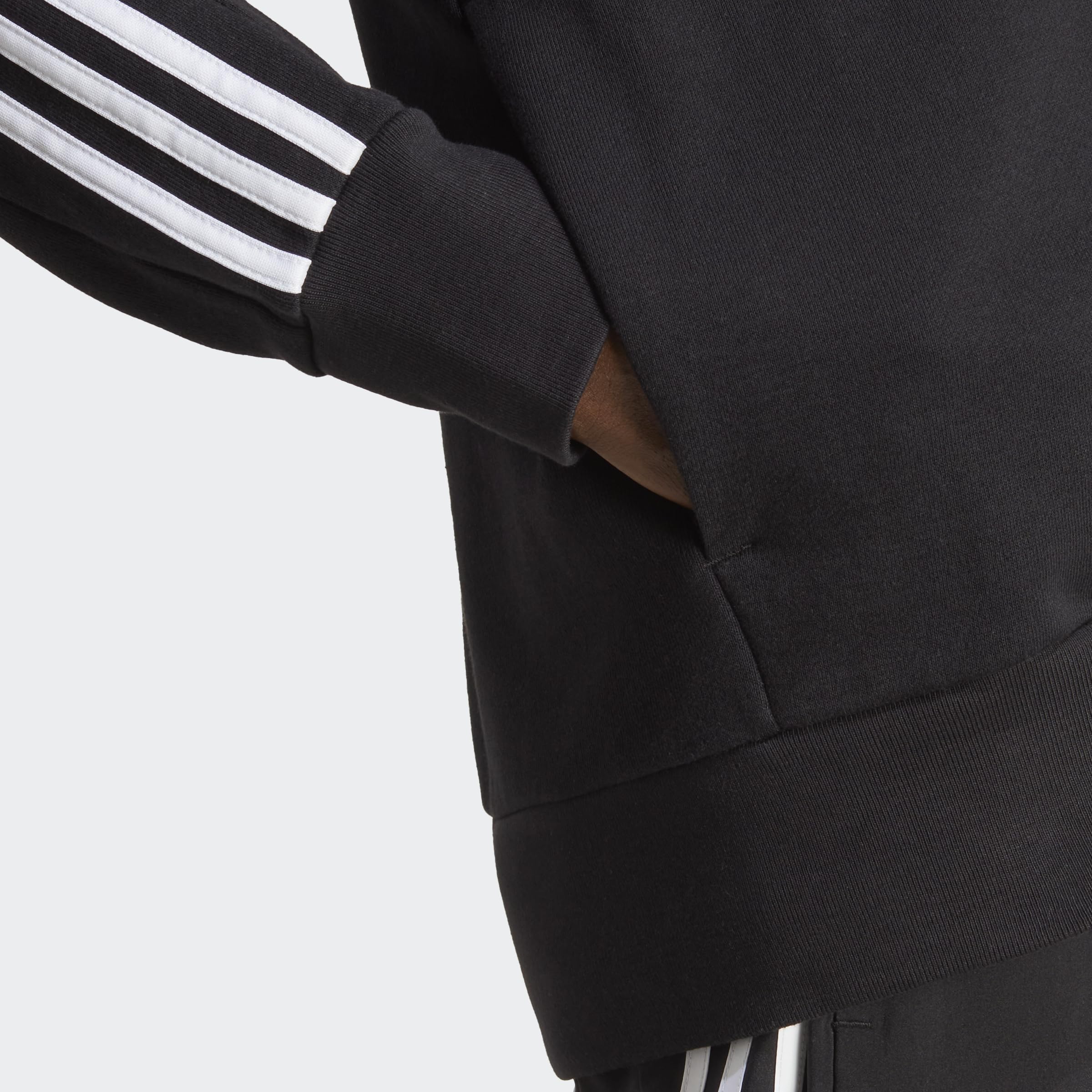 adidas Essentials French Terry 3-Stripes Full-Zip Hoodie Sudadera con Capucha Hombre (Pack de 1)
