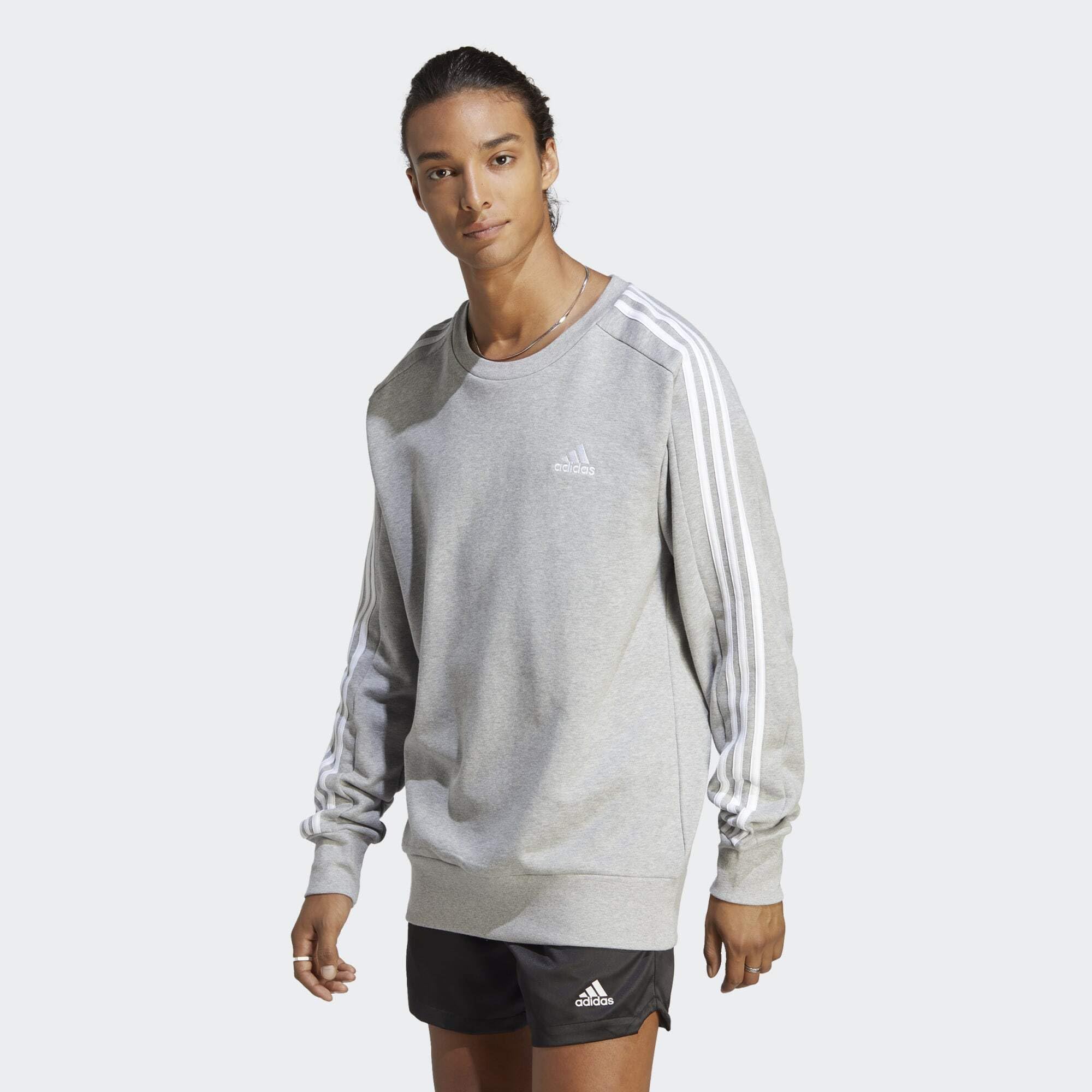 adidas Essentials French Terry 3-Stripes Sweatshirt Sweatshirt Hombre (Pack de 1)