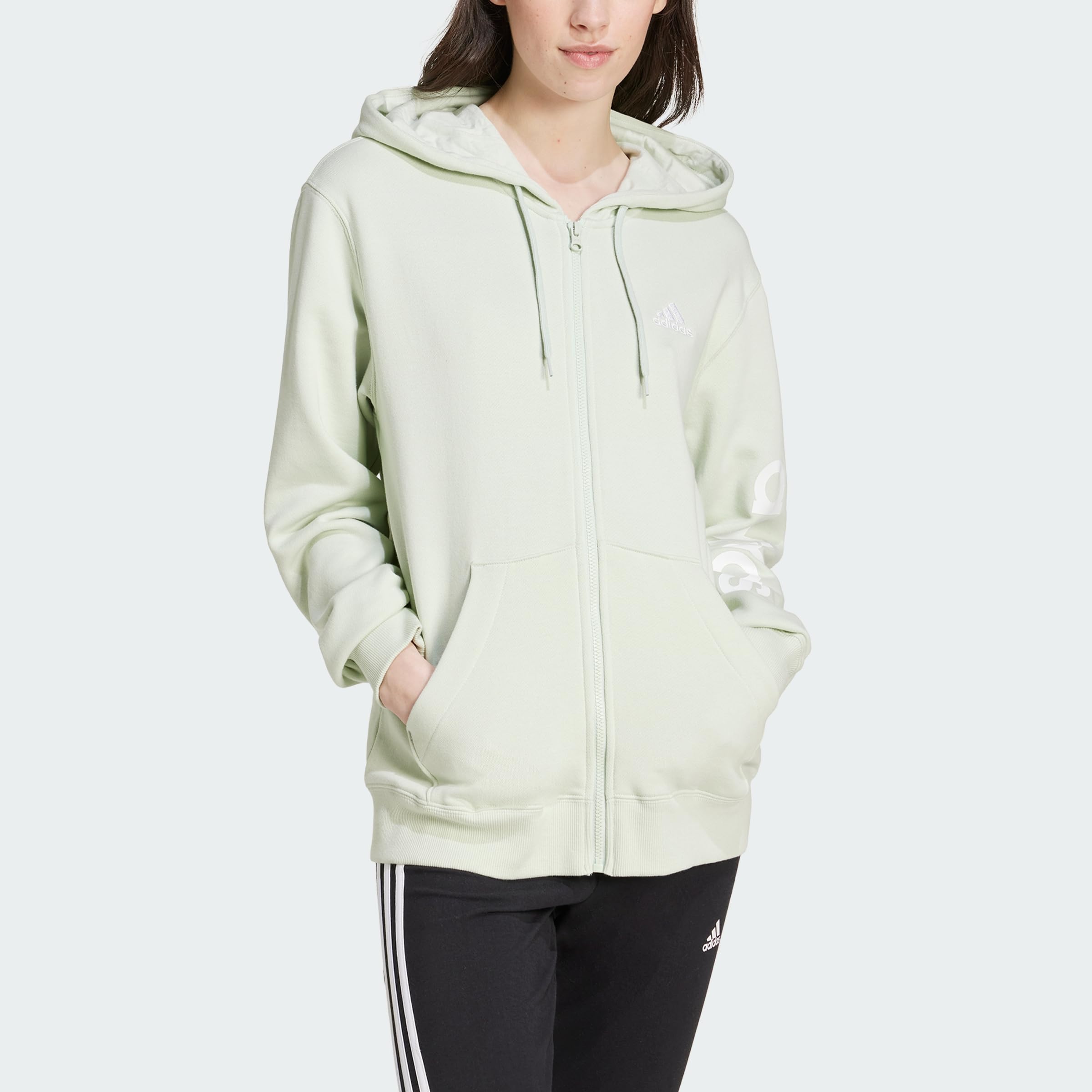 adidas Essentials Linear Full-Zip French Terry Hoodie Sudadera con Capucha Mujer (Pack de 1)