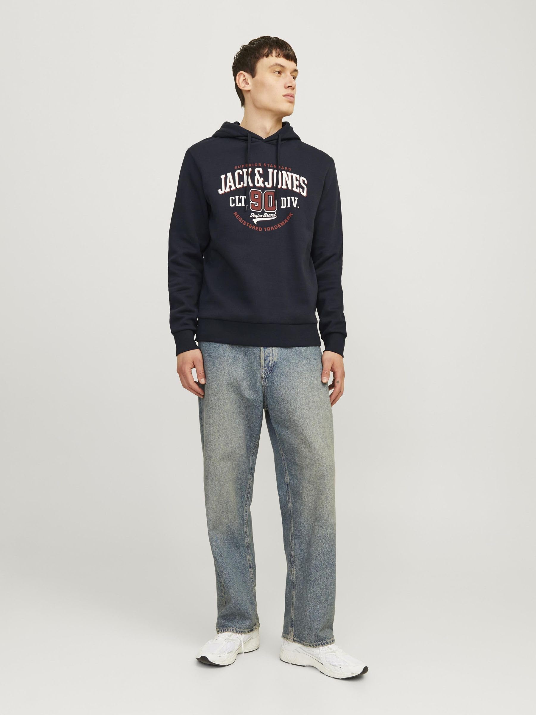 JACK & JONES Jjelogo Sudadera con Capucha 2 Col 24/25 Noos, Azul Marino, L para Hombre