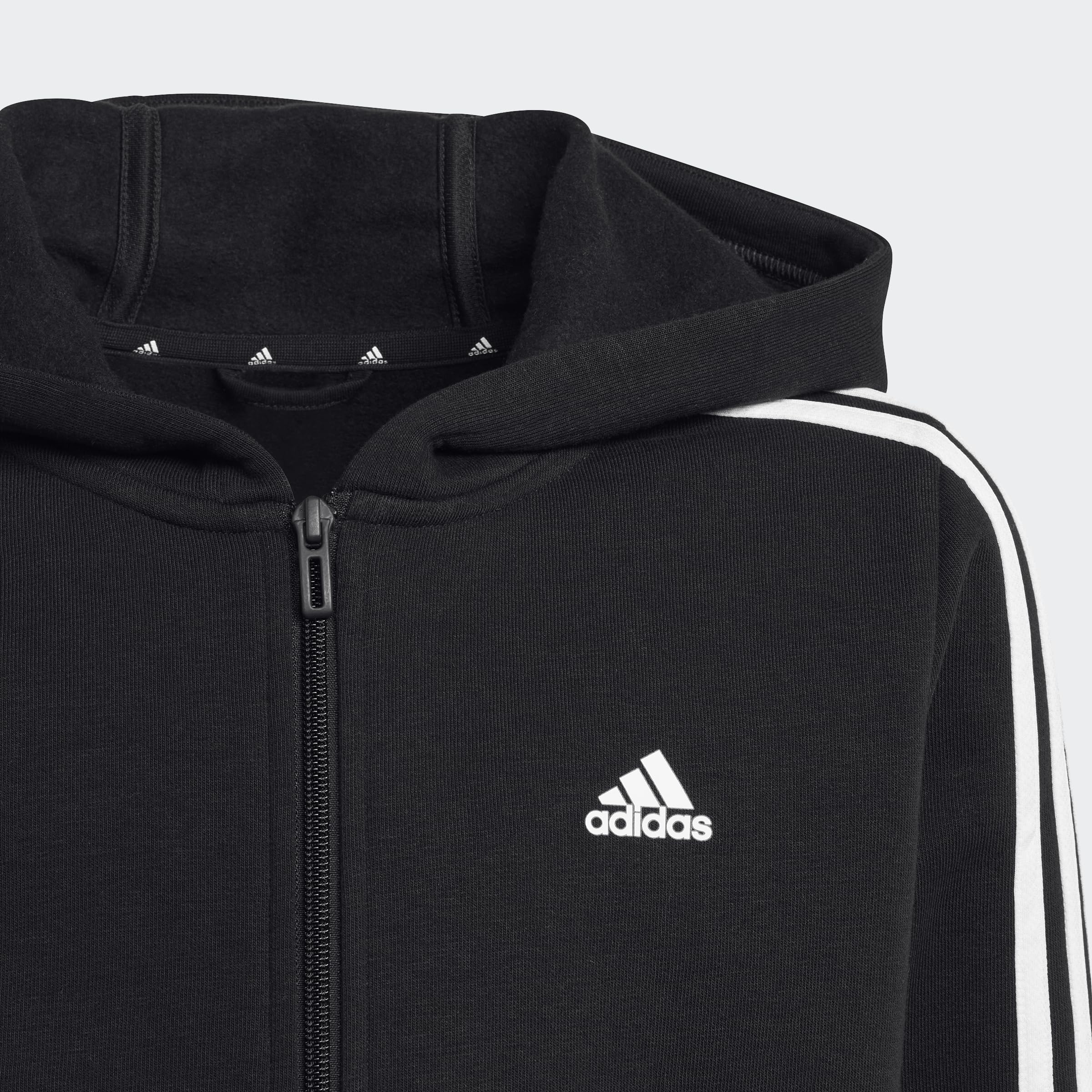 adidas Essentials 3-Stripes Fleece Full-Zip Hoodie Sudadera Unisex niños