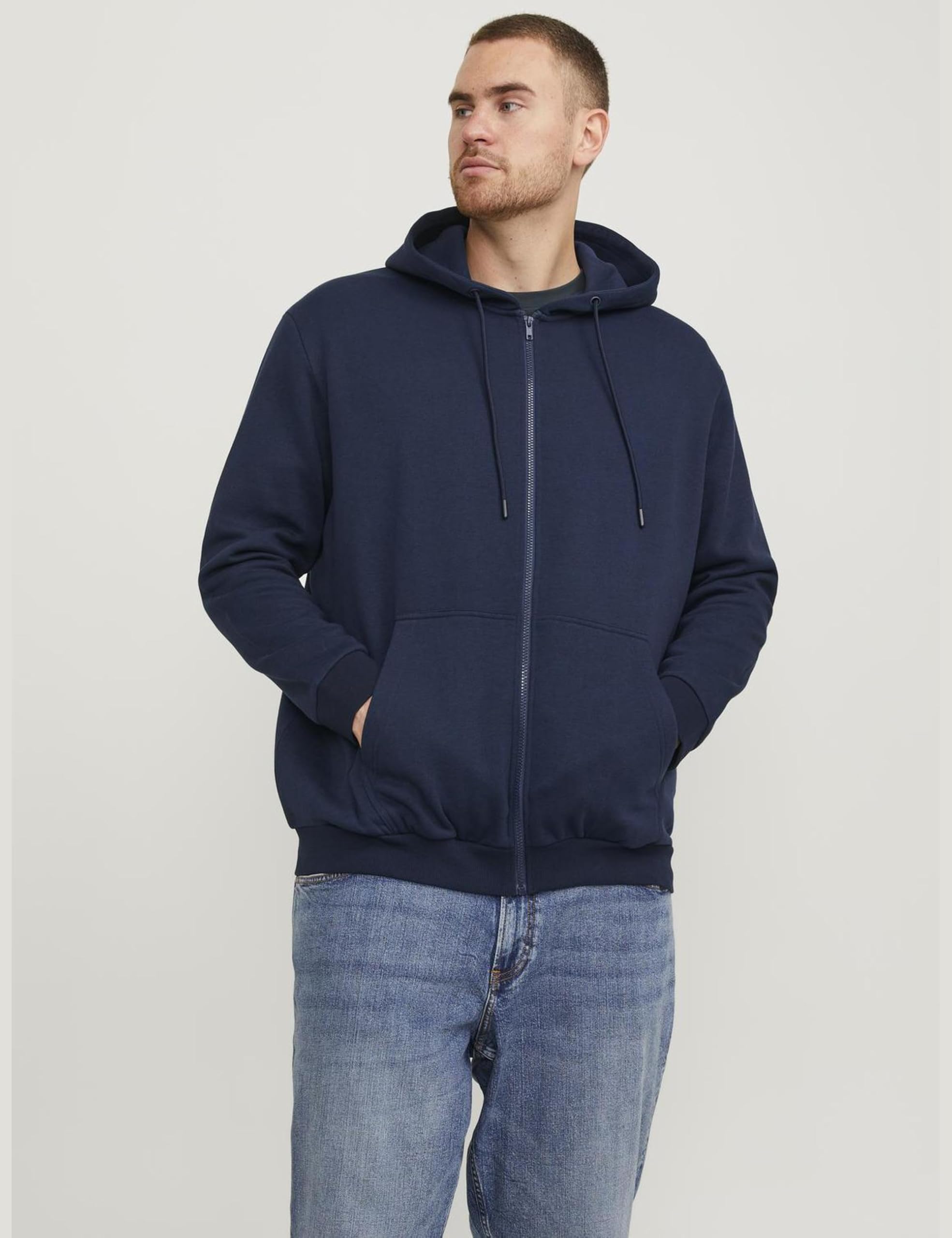 JACK & JONES Jjebradley Sweat Zip Hood Noos Pls Sudadera con Capucha para Hombre