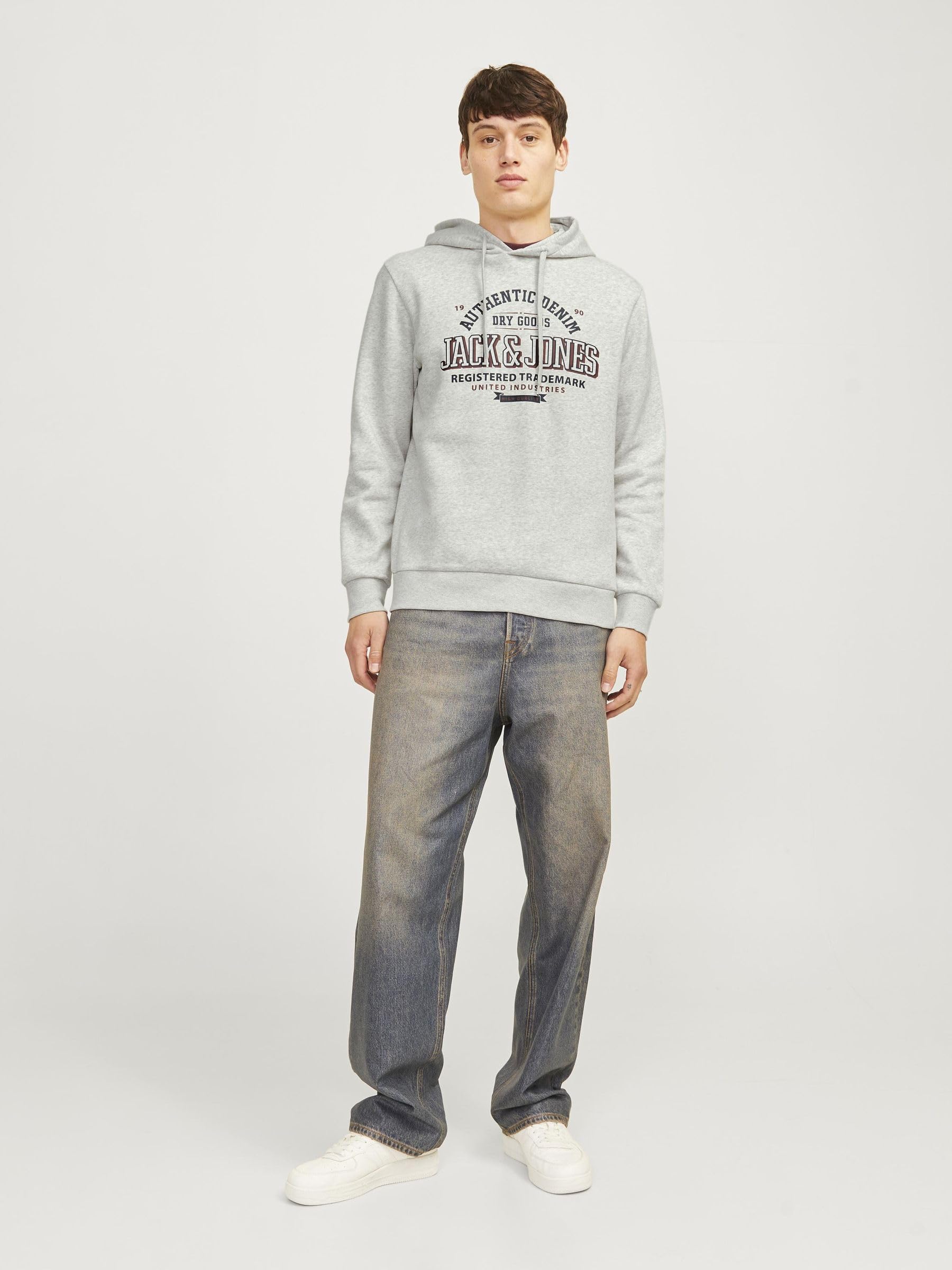 JACK & JONES Jjelogo Sudadera con Capucha 2 Col 24/25 Noos, Color Blanco, L para Hombre