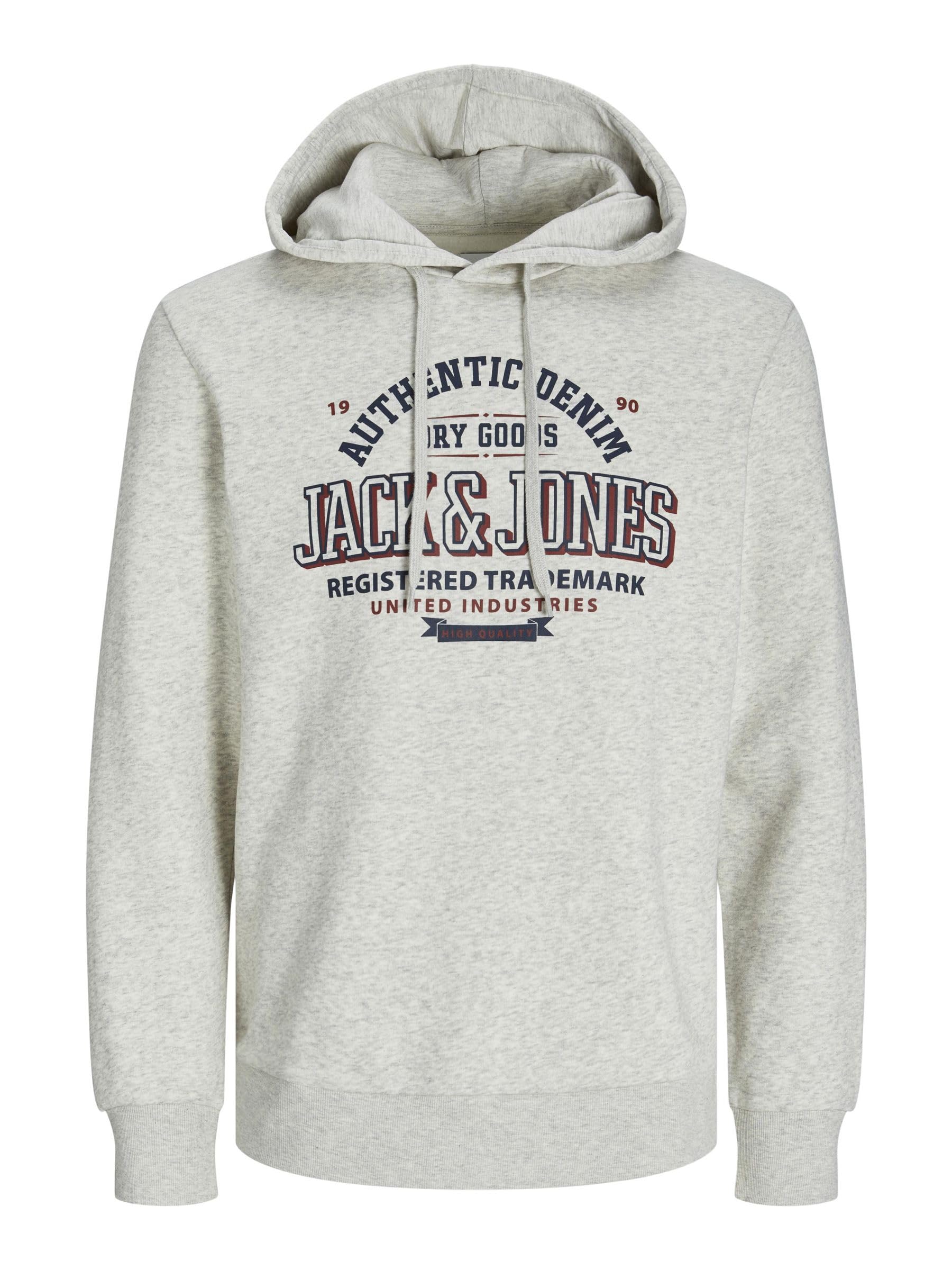 JACK & JONES Jjelogo Sudadera con Capucha 2 Col 24/25 Noos, Color Blanco, L para Hombre