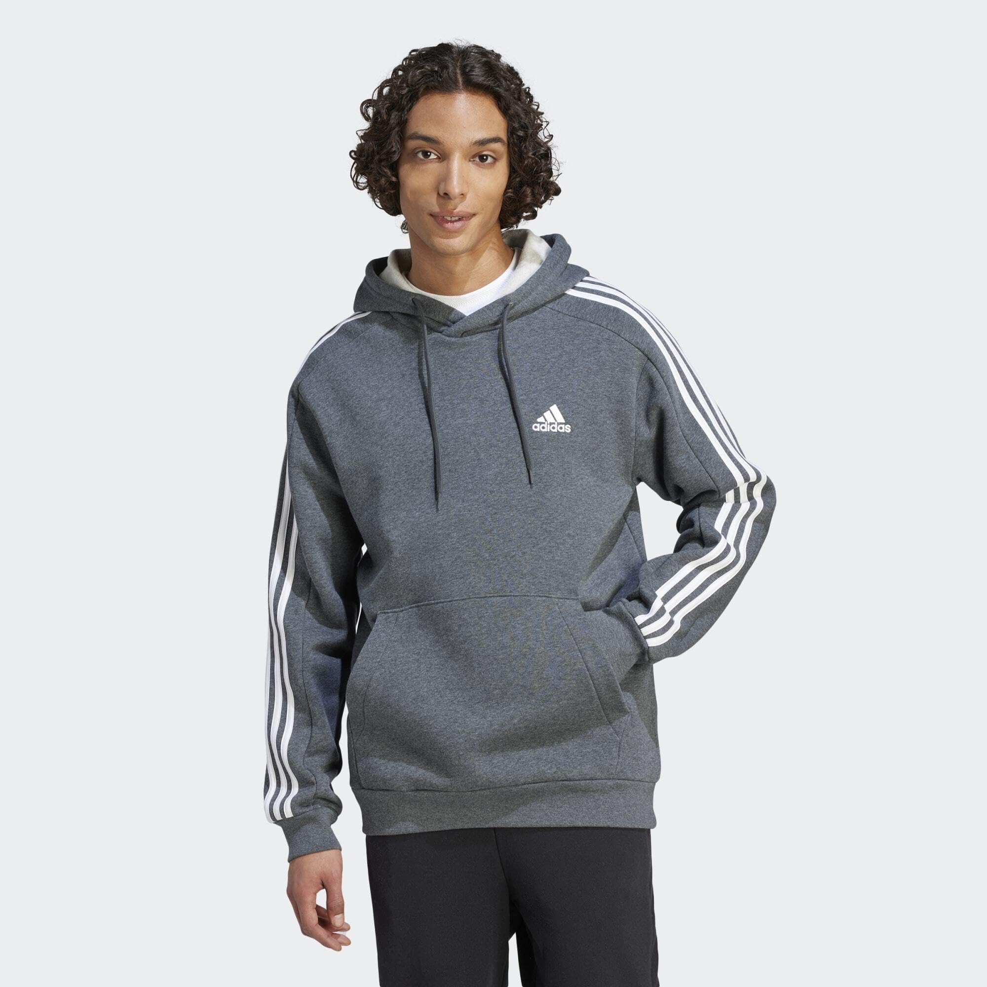 adidas Essentials Fleece 3-Stripes Hoodie Sudadera con Capucha Hombre (Pack de 1)