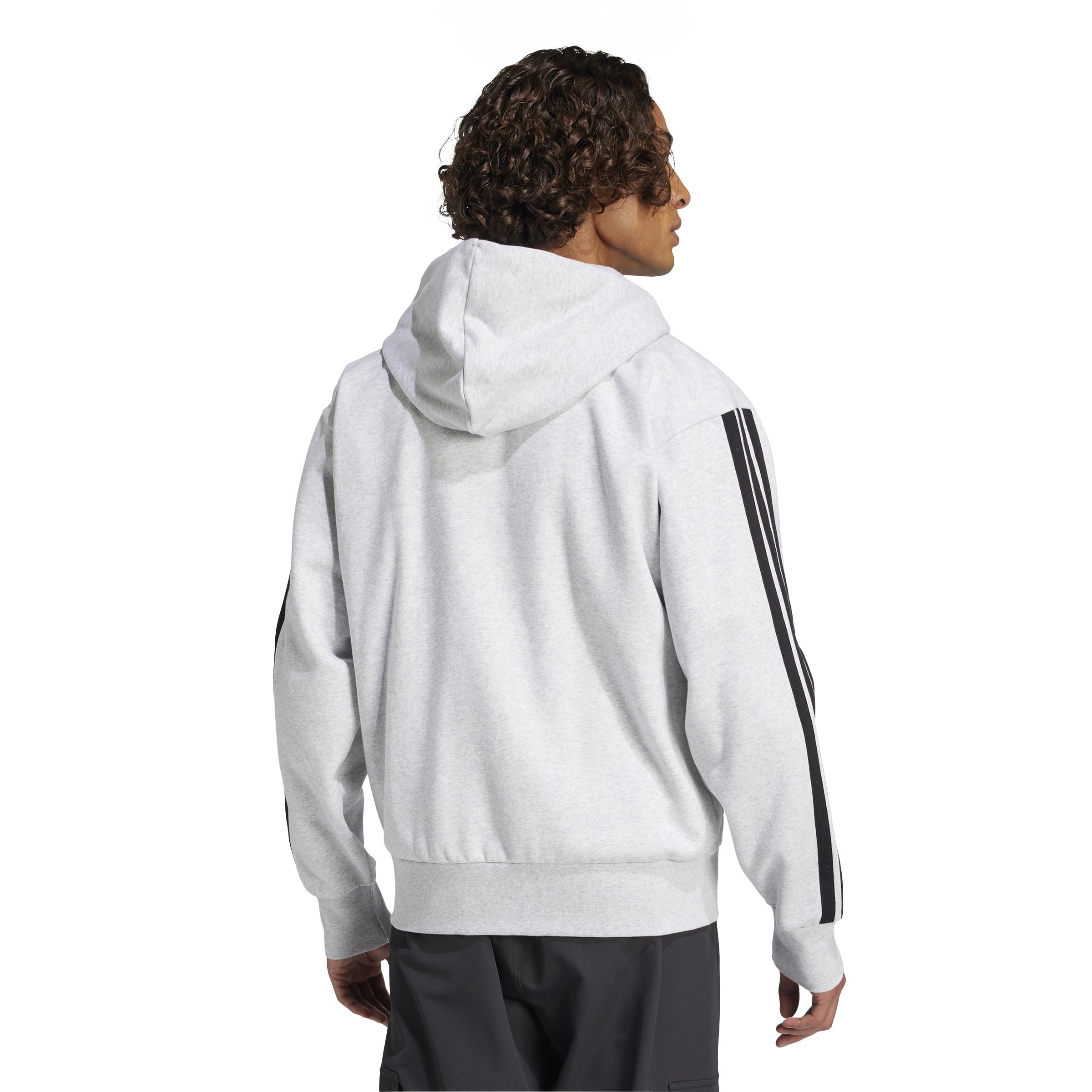 adidas Sudadera con Capucha de Forro Polar con Tres Rayas Esenciales Hombre
