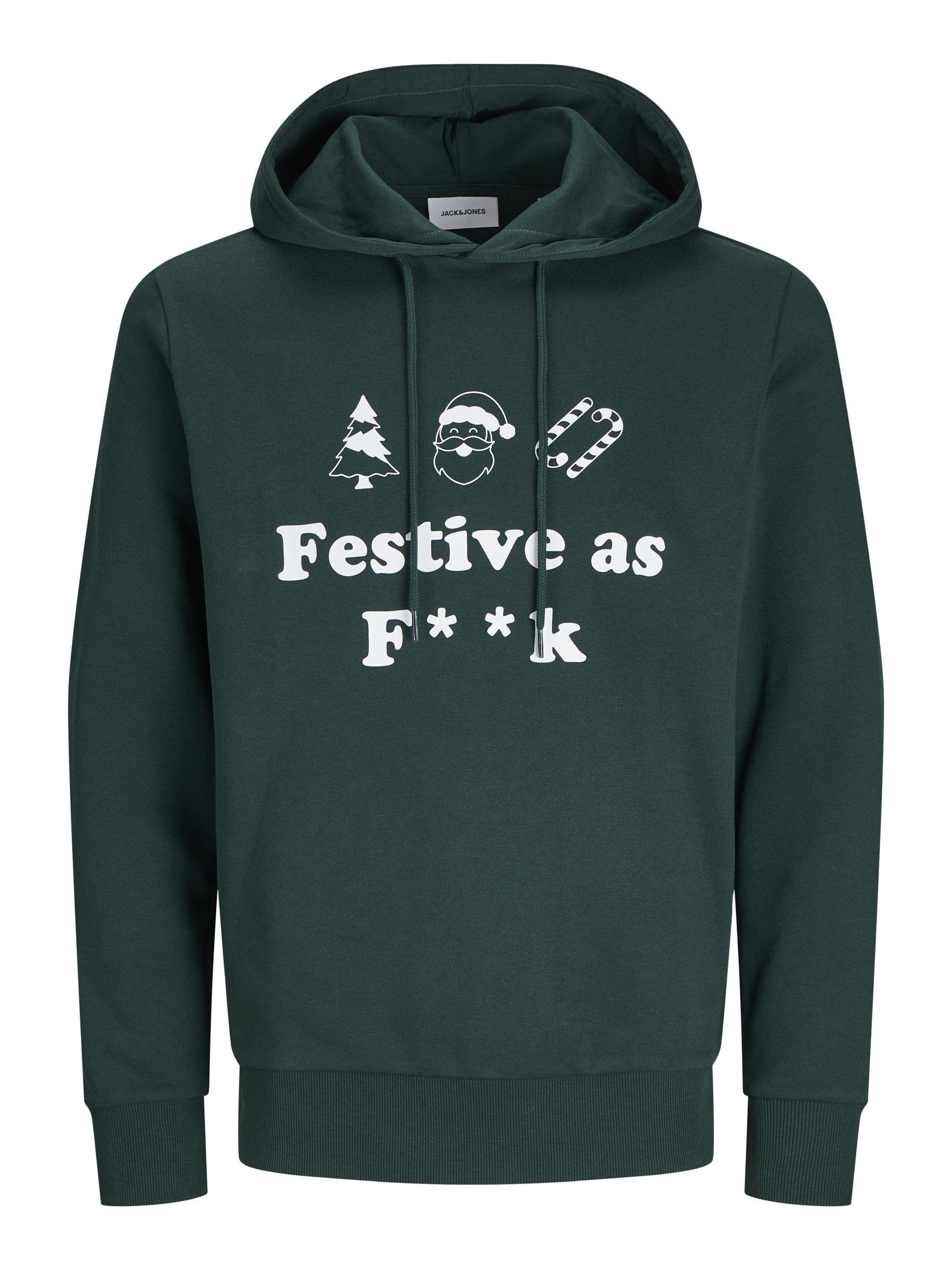JACK & JONES Jjxmas One Color Funny Sweat Hood Sudadera con Capucha para Hombre