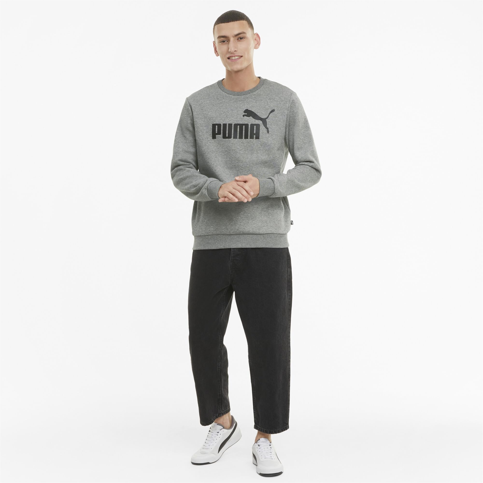 PUMA ESS Big Logo Crew FL Sudadera Hombre