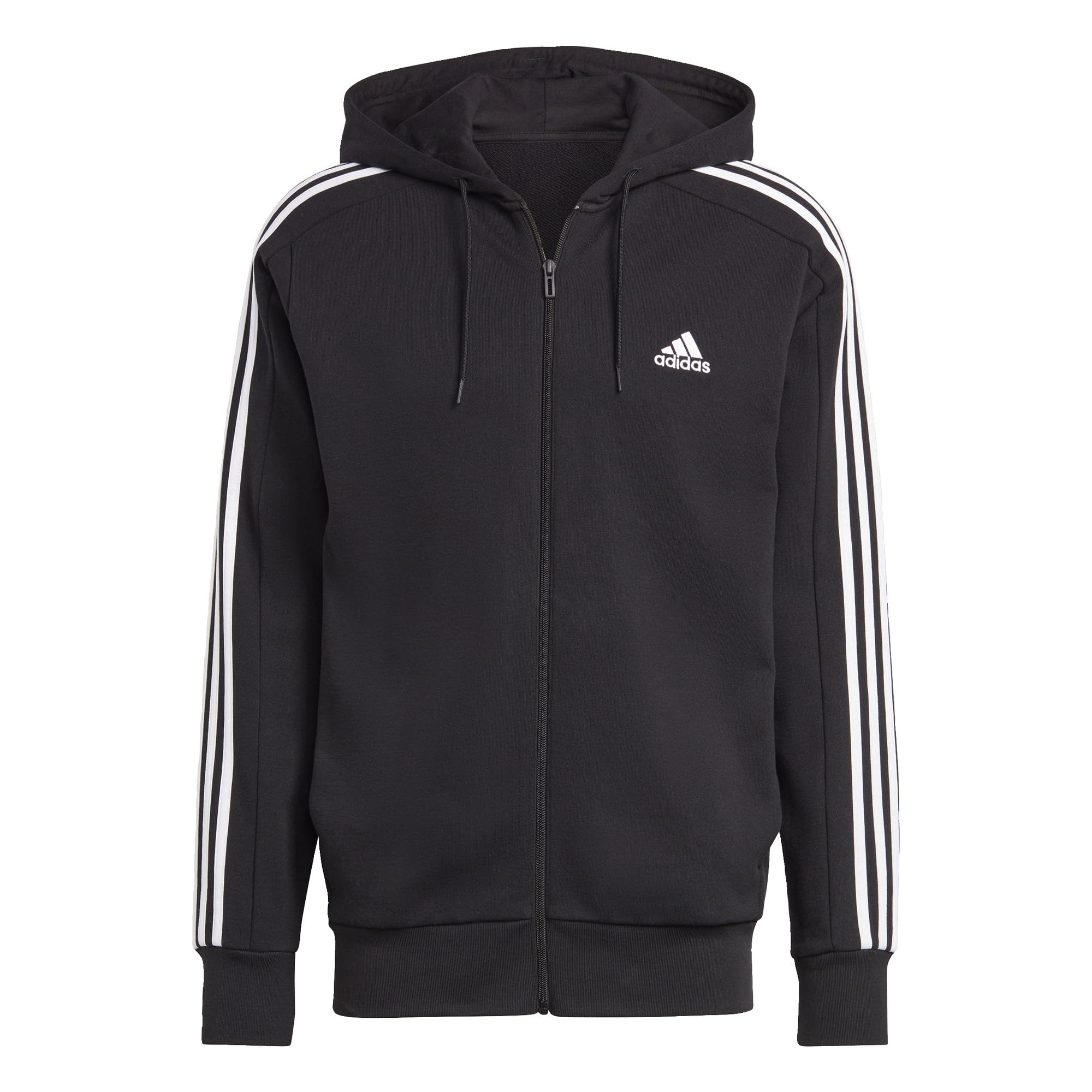 adidas Essentials French Terry 3-Stripes Full-Zip Hoodie Sudadera con Capucha Hombre (Pack de 1)