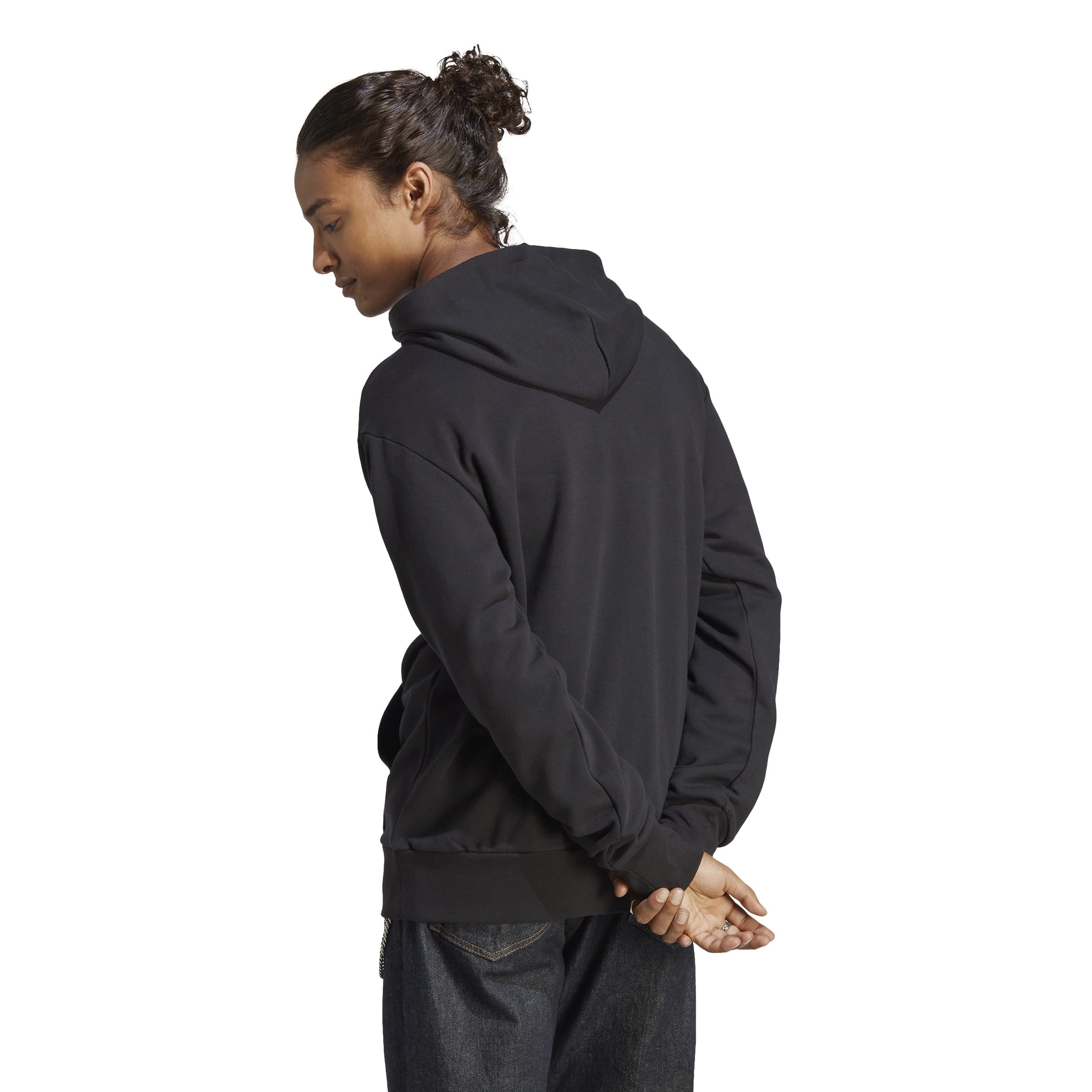 adidas Hombre Essentials French Terry Big Logo Hoodie, Black, XXL