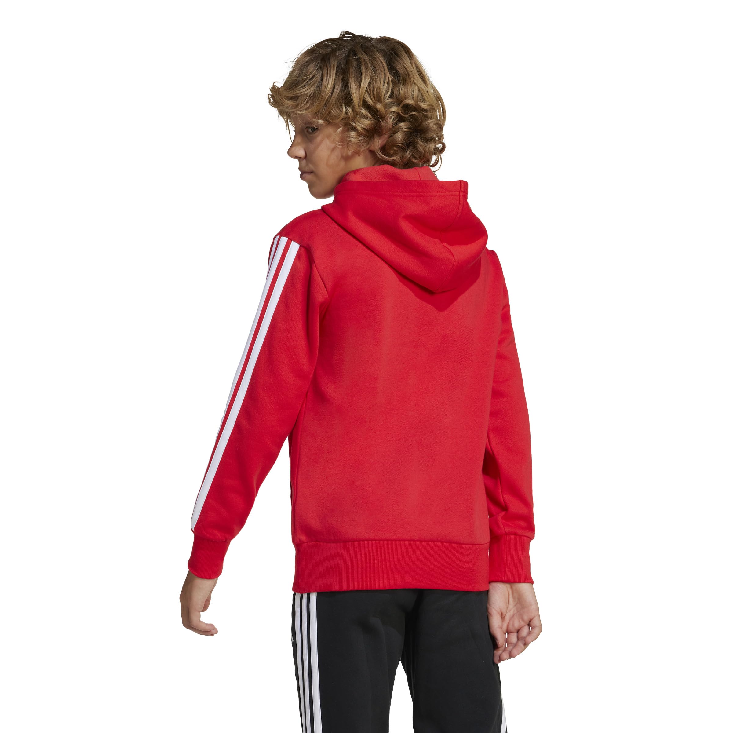 adidas Seasonal Essentials Tiberio 3 Stripes Fleece Hoodie Sudadera con Capucha Unisex niños (Pack de 1)