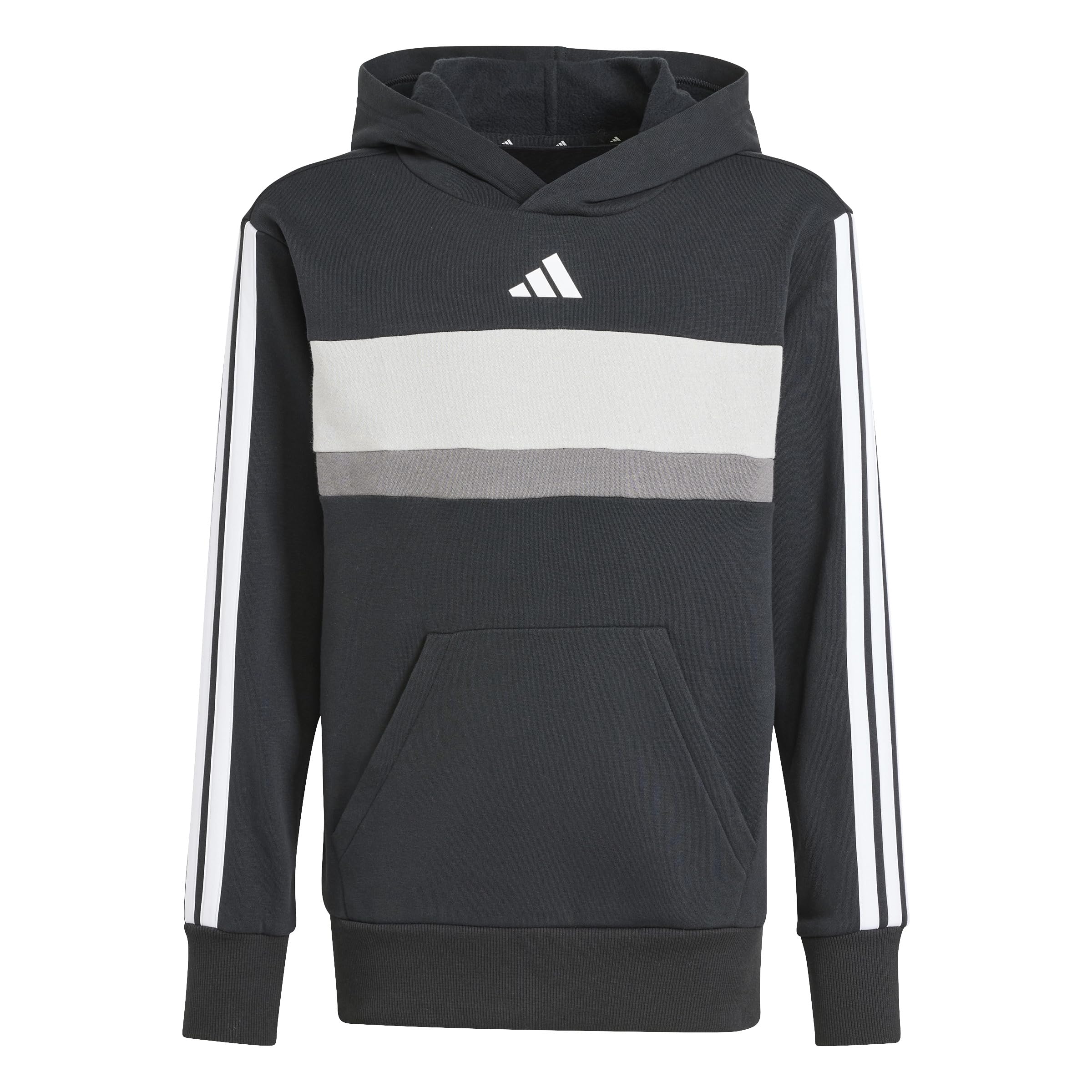 adidas Seasonal Essentials Tiberio 3 Stripes Fleece Hoodie Sudadera con Capucha Unisex niños (Pack de 1)