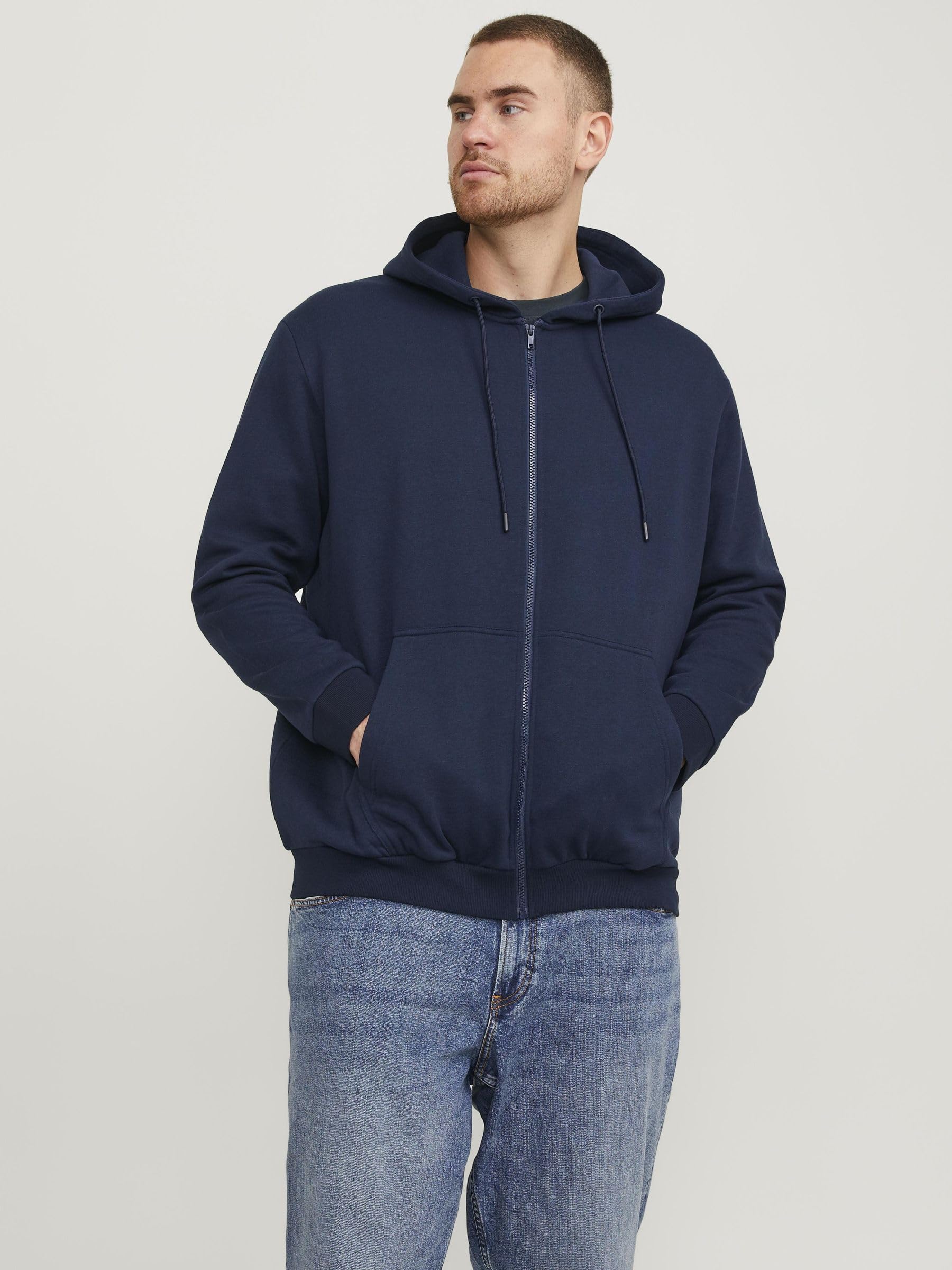 JACK & JONES Jjebradley Sweat Zip Hood Noos Pls Sudadera con Capucha para Hombre