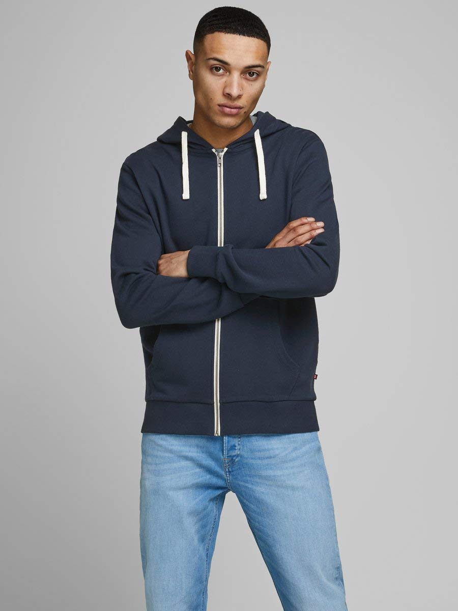 JACK & JONES Jjeholmen Sweat Zip Hood Plus Noos Sudadera para Hombre