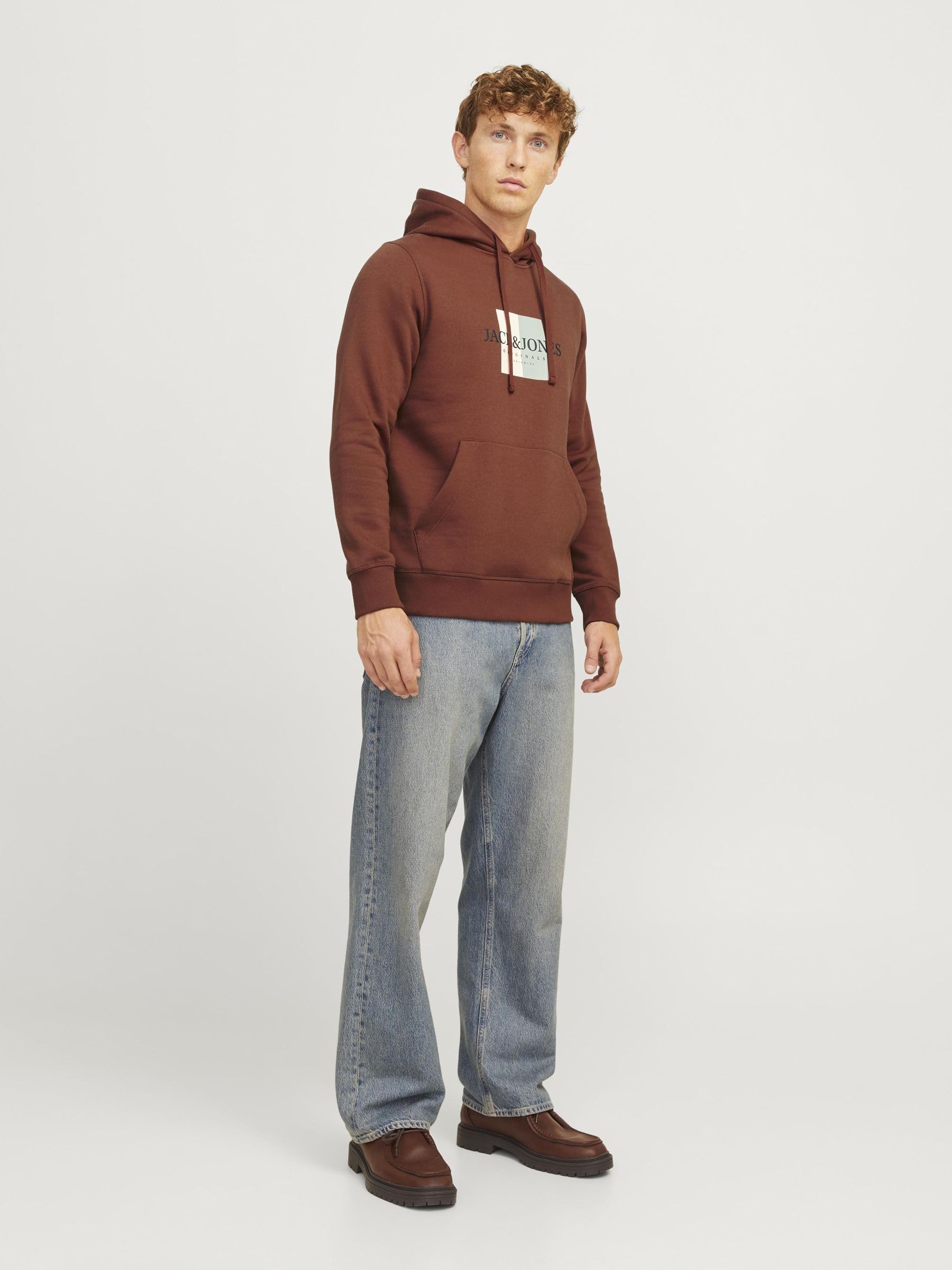 JACK & JONES Jorfrederiksberg Box Sweat Hood Sn Sudadera con Capucha para Hombre