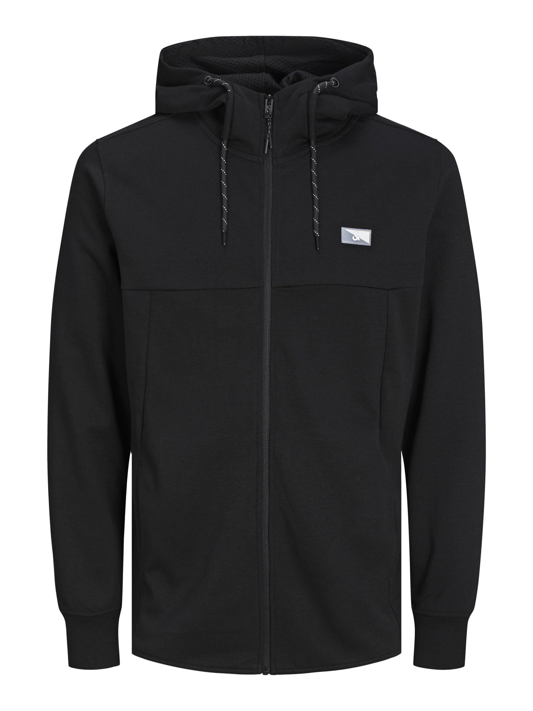 Jack & Jones Jcoair Sweat Zip Hood Sn, Chaqueta Hombre, Negro, XL