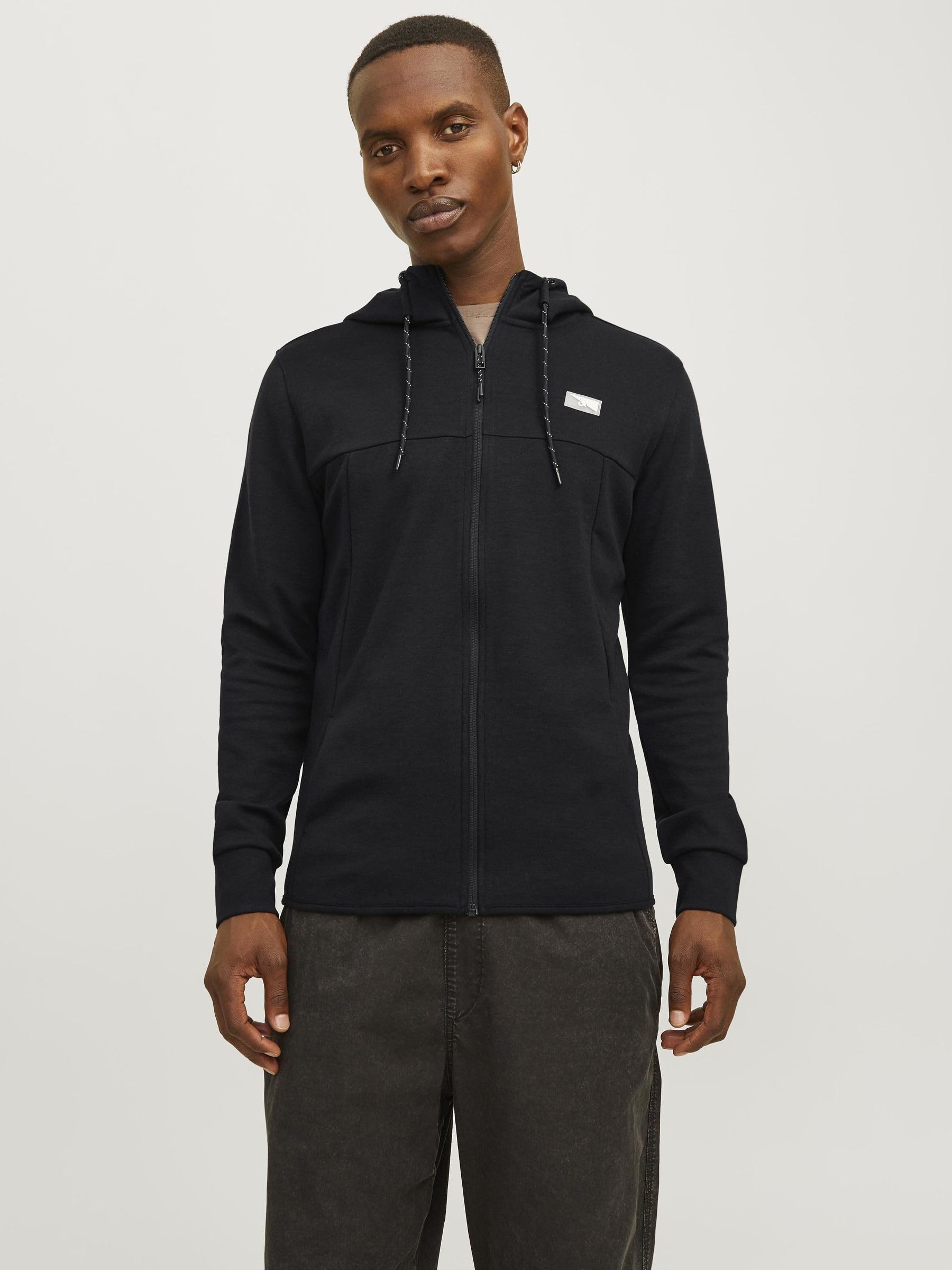 Jack & Jones Jcoair Sweat Zip Hood Sn, Chaqueta Hombre, Negro, XL