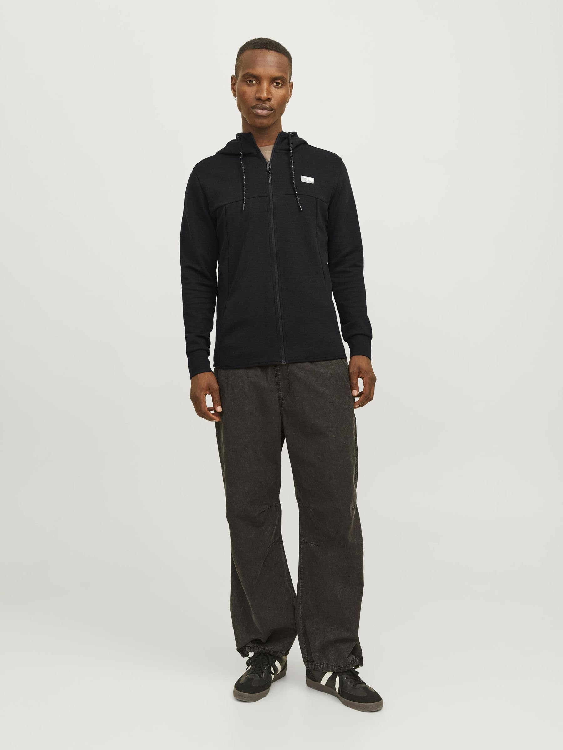 Jack & Jones Jcoair Sweat Zip Hood Sn, Chaqueta Hombre, Negro, XL